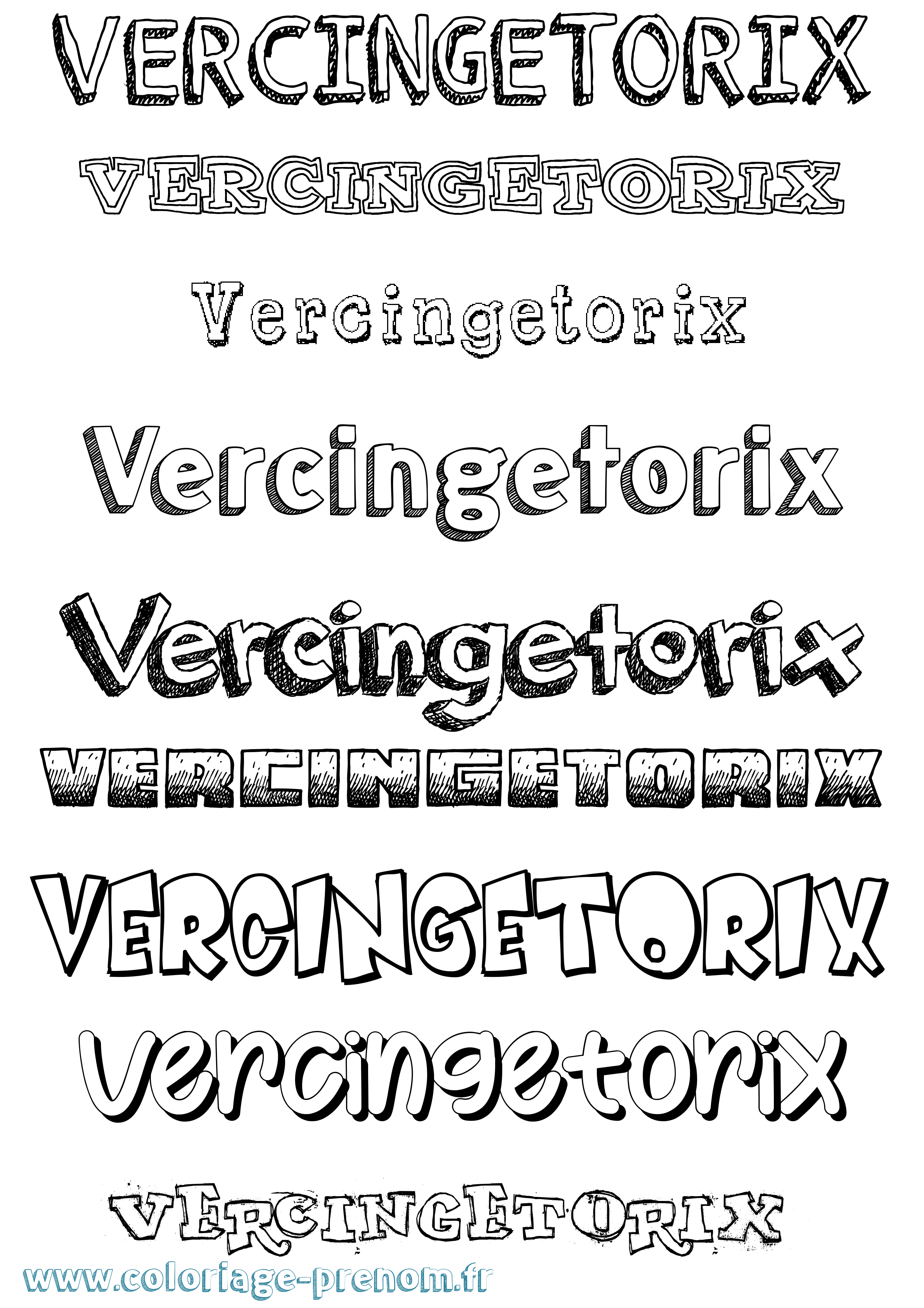 Coloriage Vercingetorix Dessiné Coloriage prénom Vercingetorix Dessiné