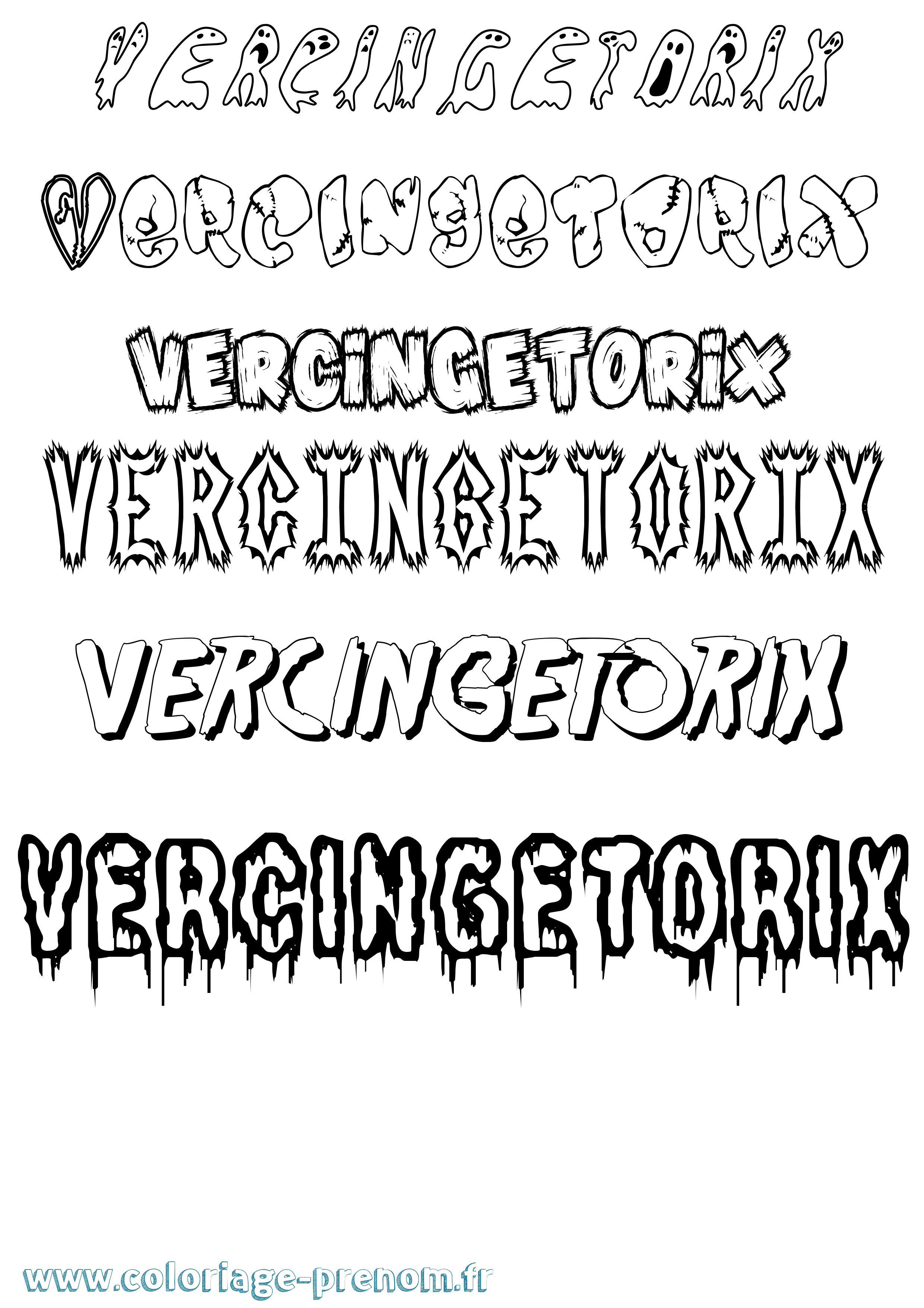 Coloriage Vercingetorix Frisson Coloriage prénom Vercingetorix Frisson