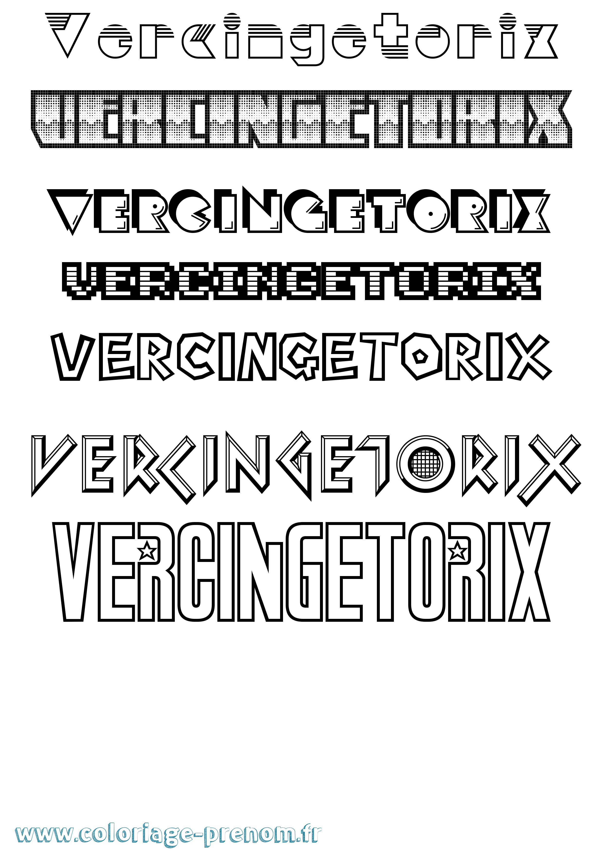 Coloriage Vercingetorix Jeux Vidéos Coloriage prénom Vercingetorix Jeux Vidéos