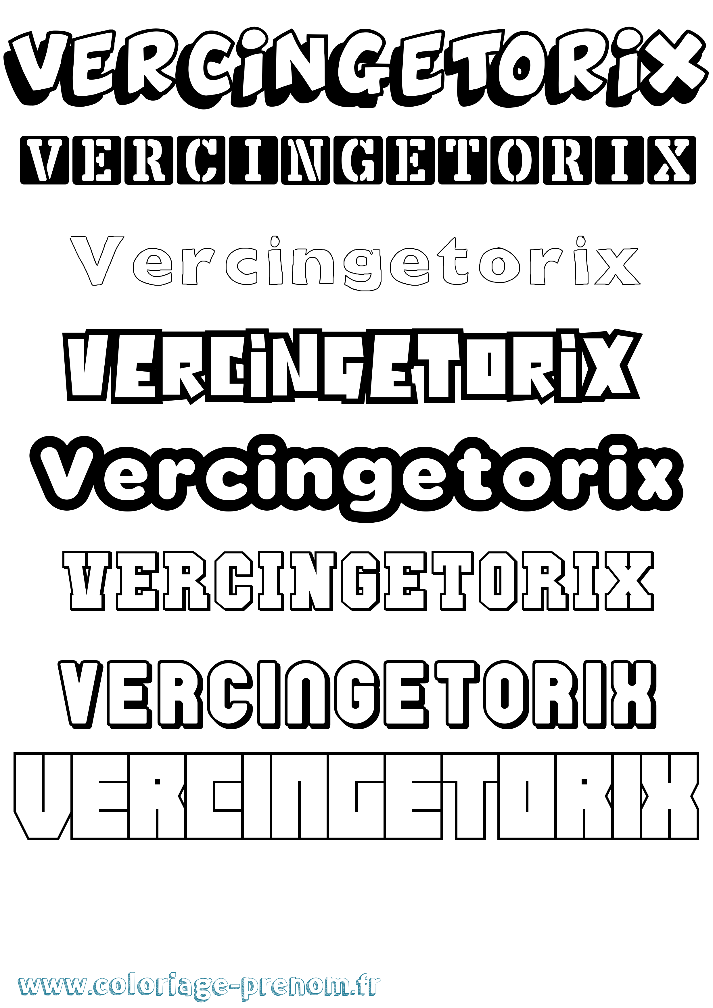Coloriage Vercingetorix Simple Coloriage prénom Vercingetorix Simple