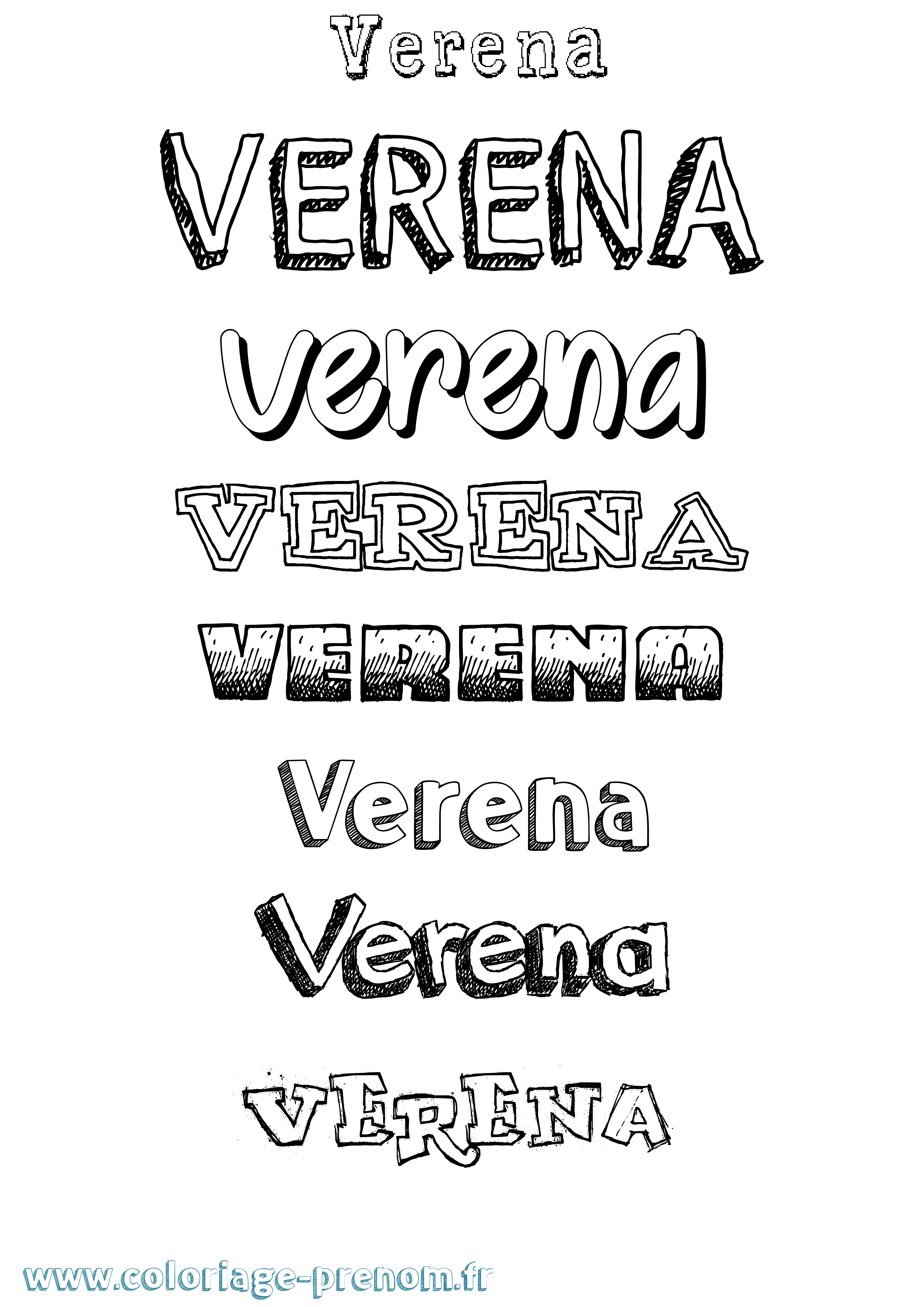 Coloriage Verena Dessiné Coloriage prénom Verena Dessiné