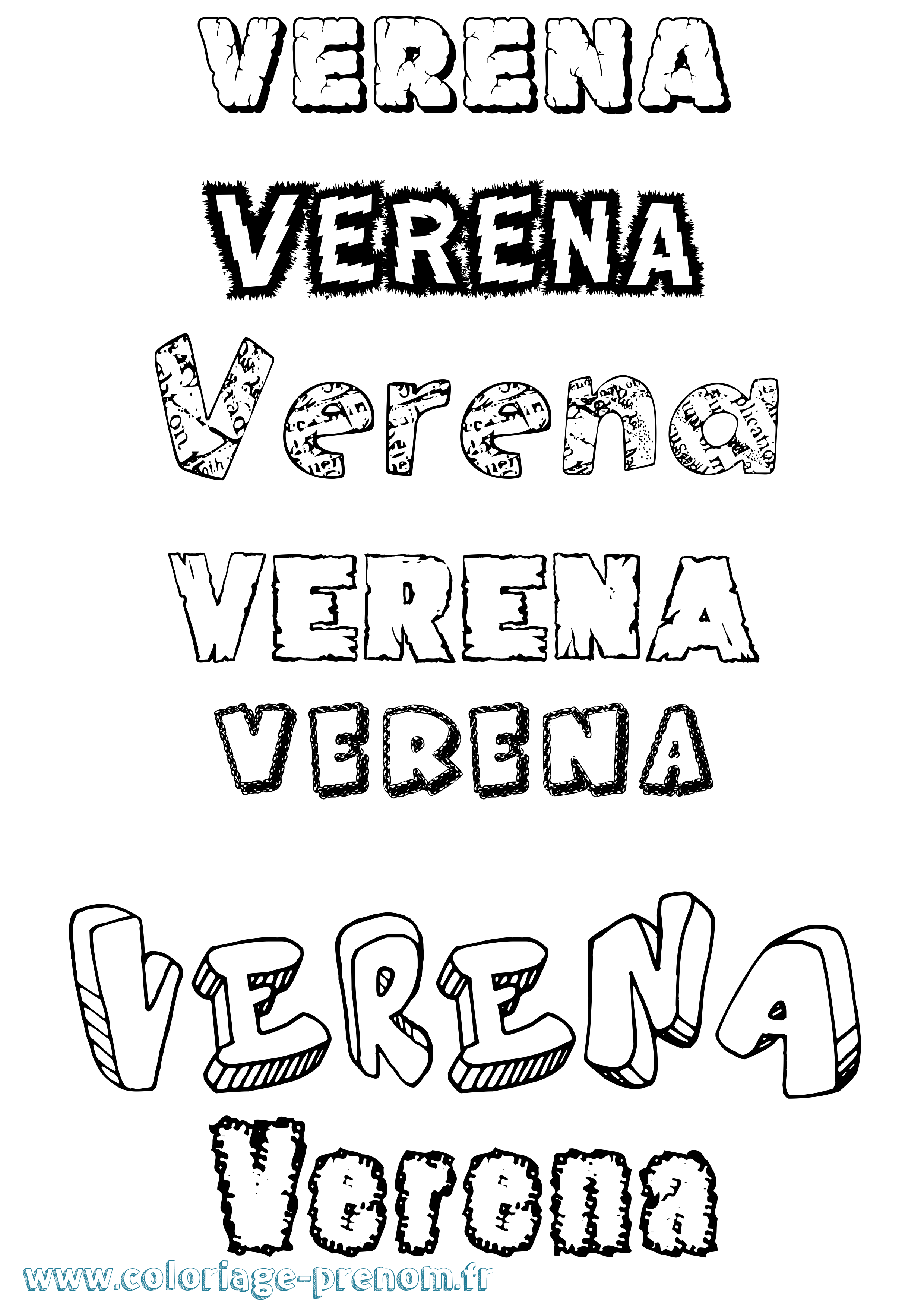Coloriage Verena Destructuré Coloriage prénom Verena Destructuré