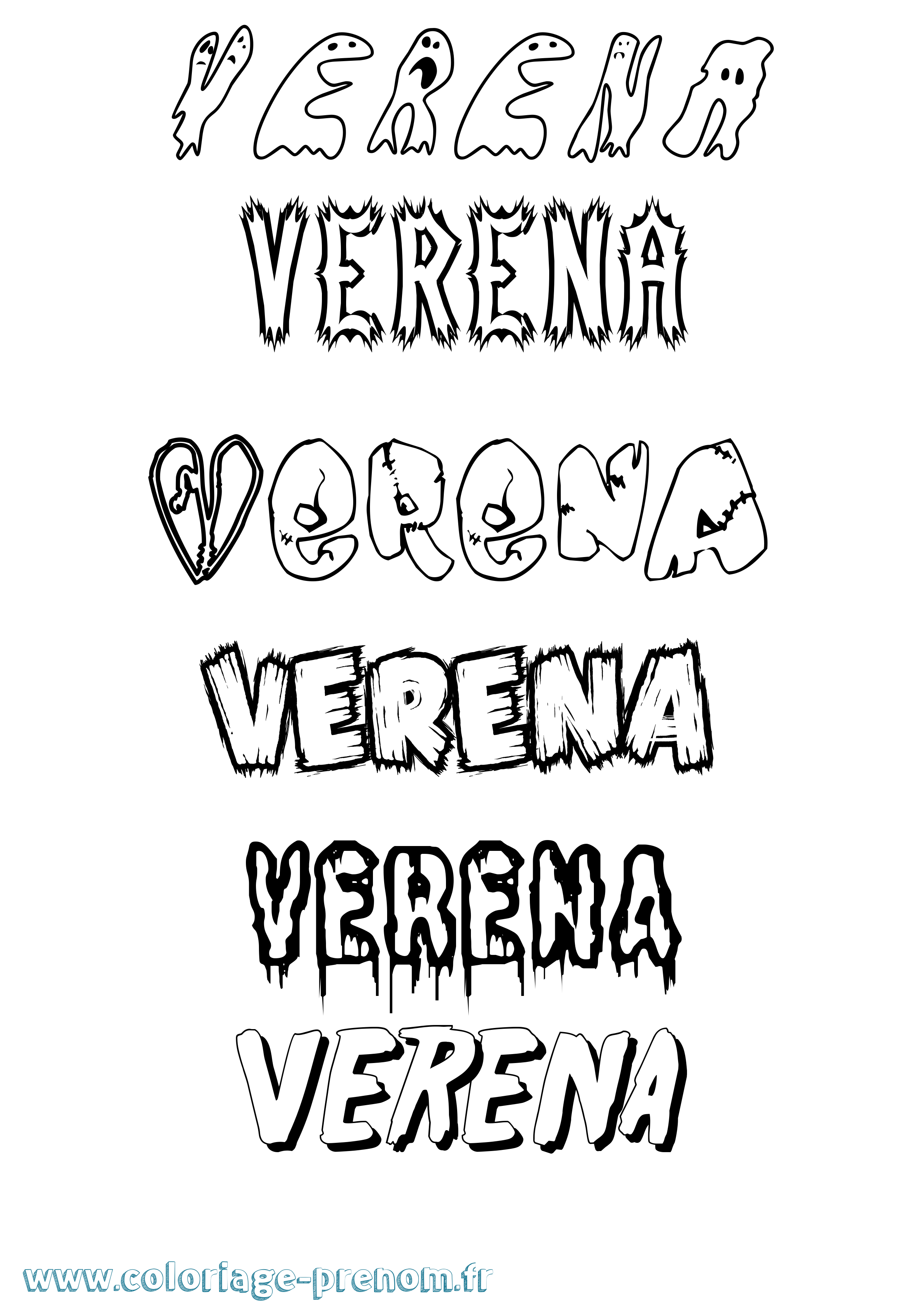Coloriage Verena Frisson Coloriage prénom Verena Frisson