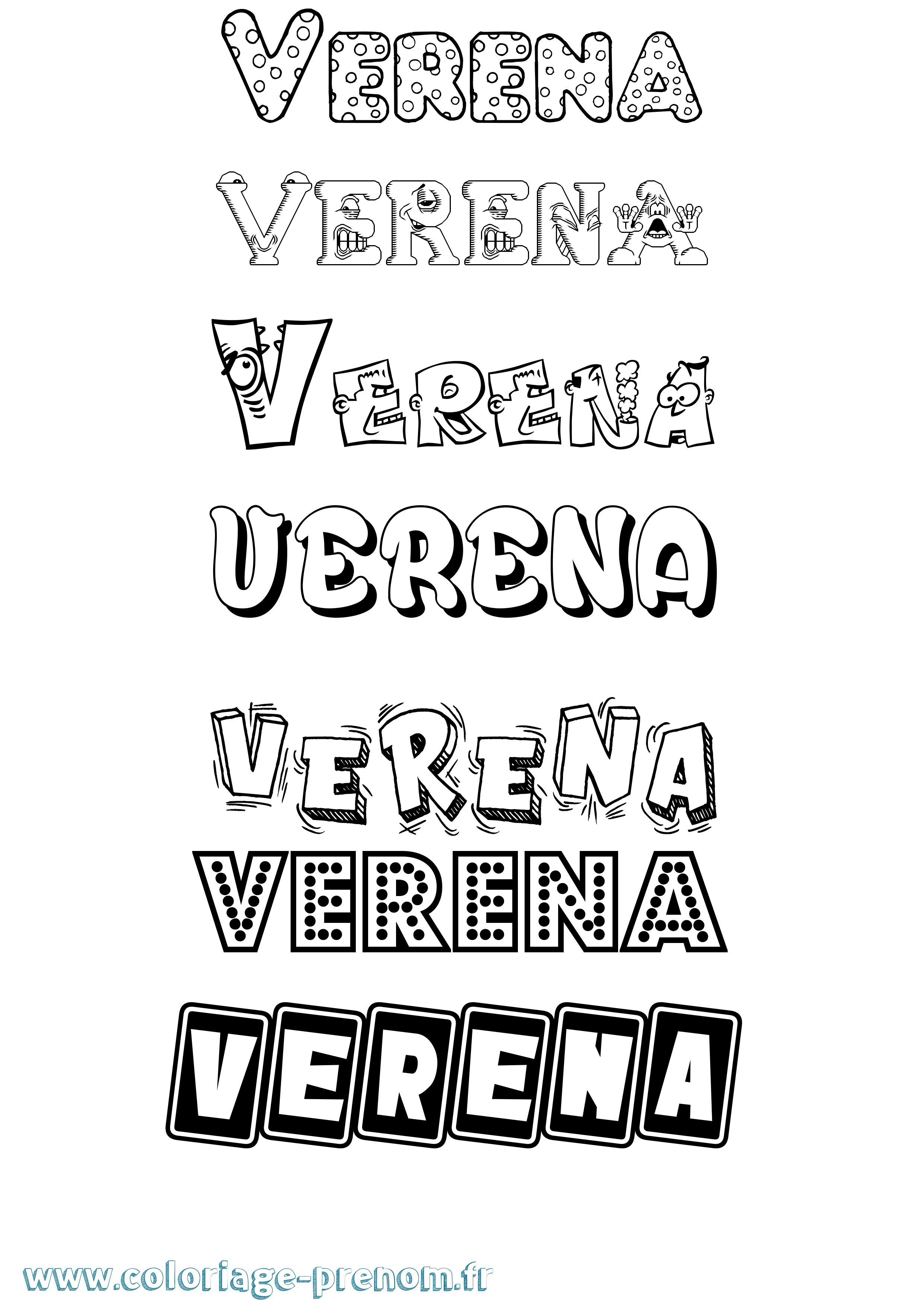 Coloriage Verena Fun Coloriage prénom Verena Fun