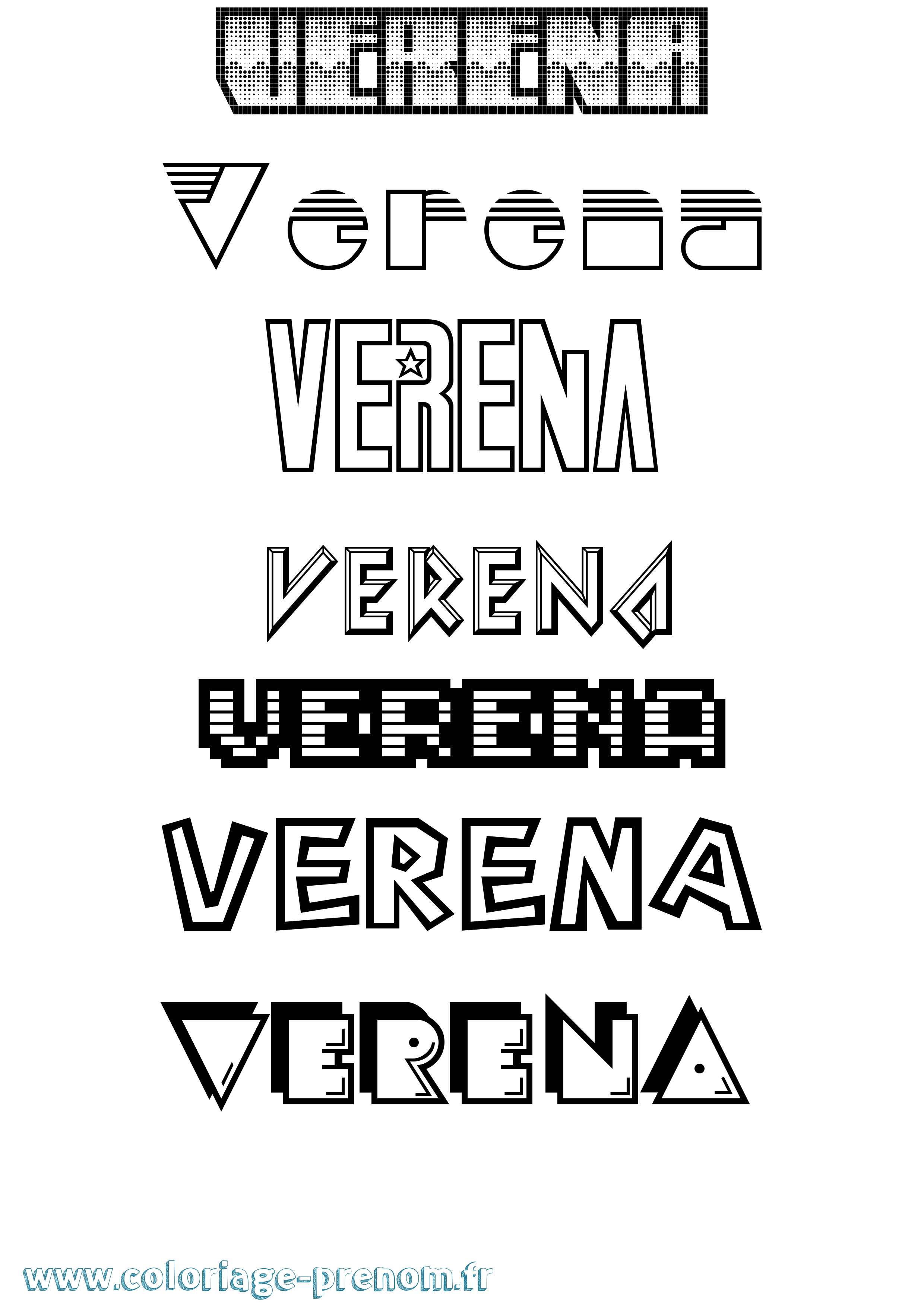Coloriage Verena Jeux Vidéos Coloriage prénom Verena Jeux Vidéos