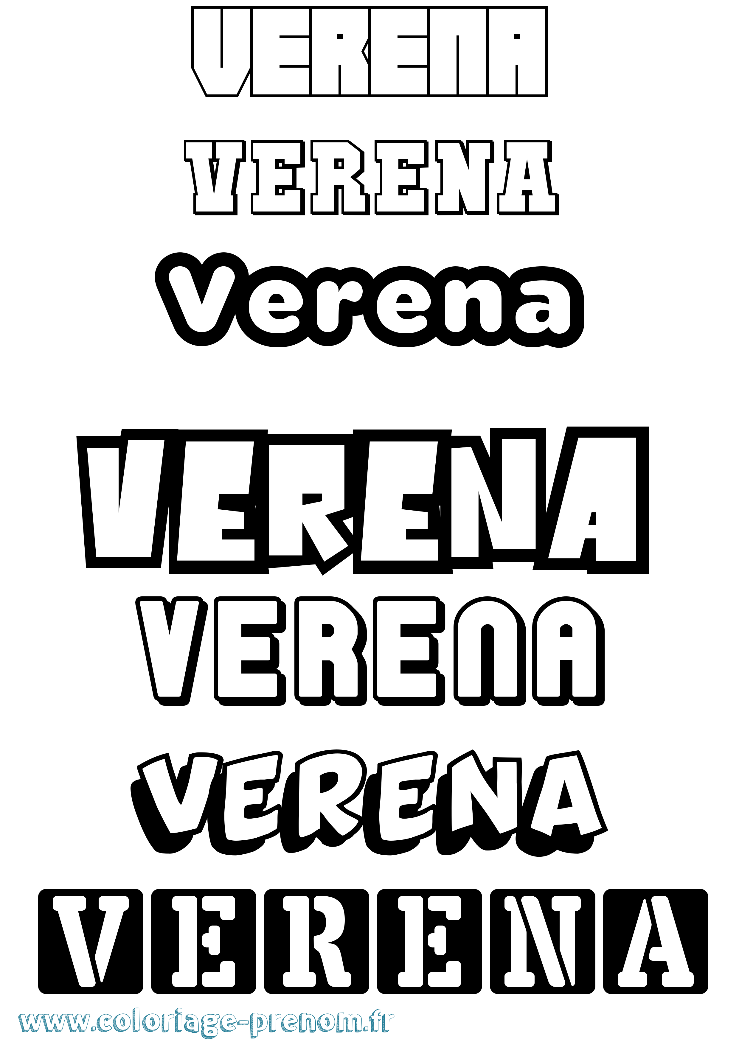 Coloriage Verena Simple Coloriage prénom Verena Simple