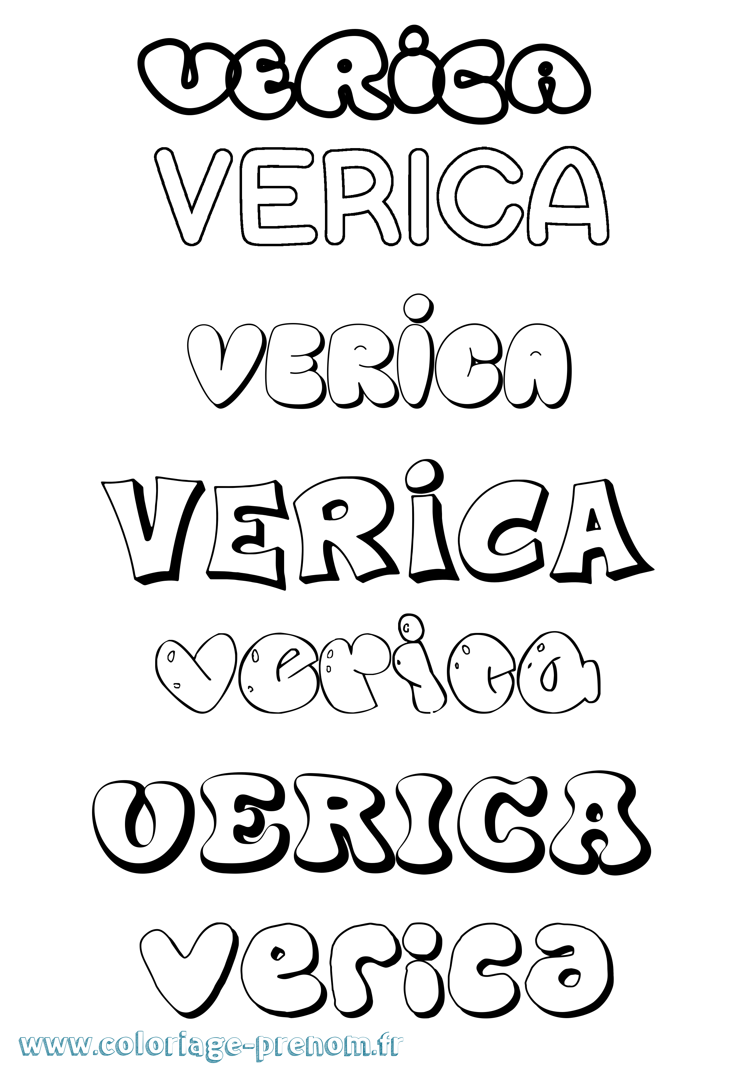 Coloriage Verica Bubble Coloriage prénom Verica Bubble