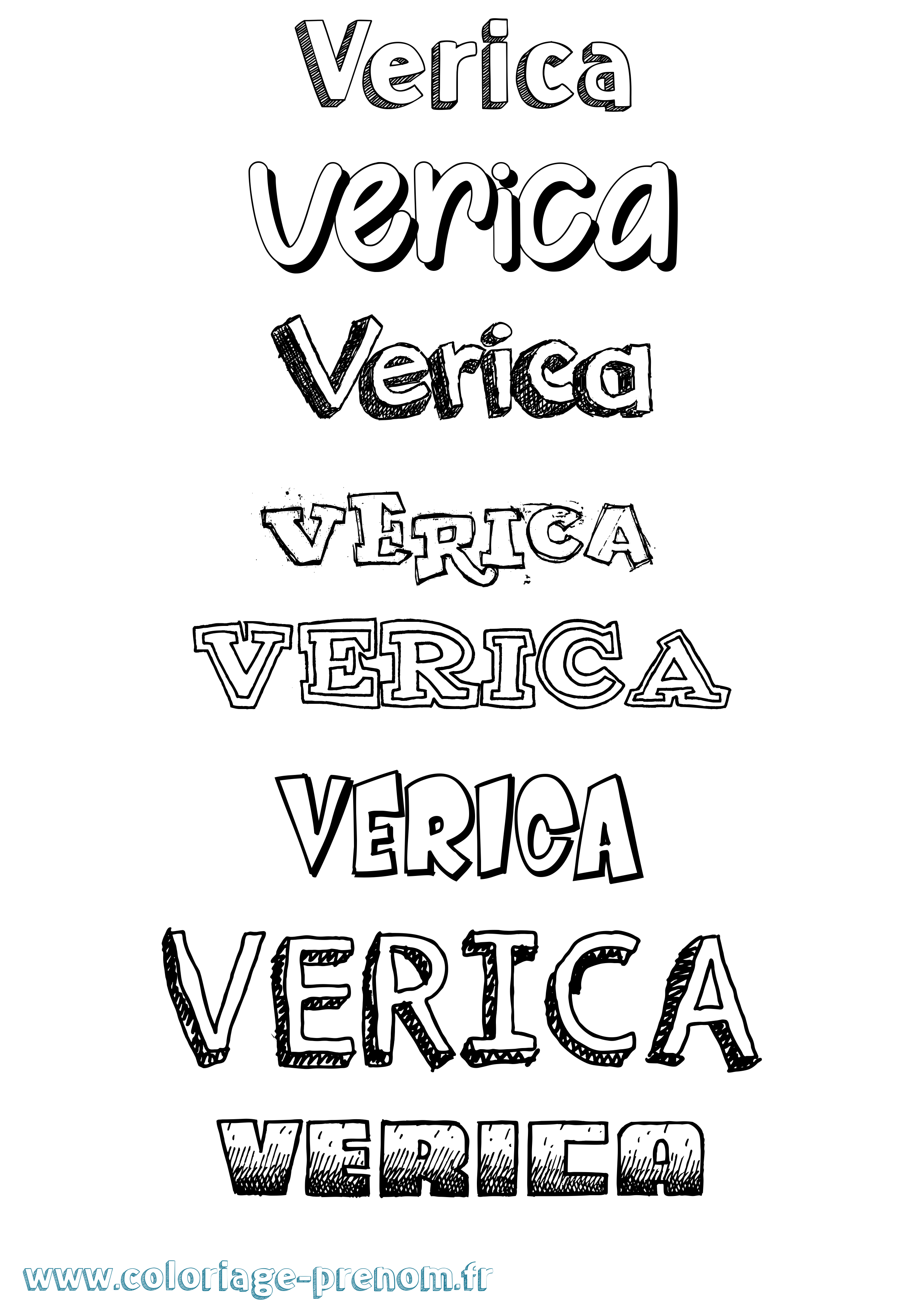 Coloriage Verica Dessiné Coloriage prénom Verica Dessiné
