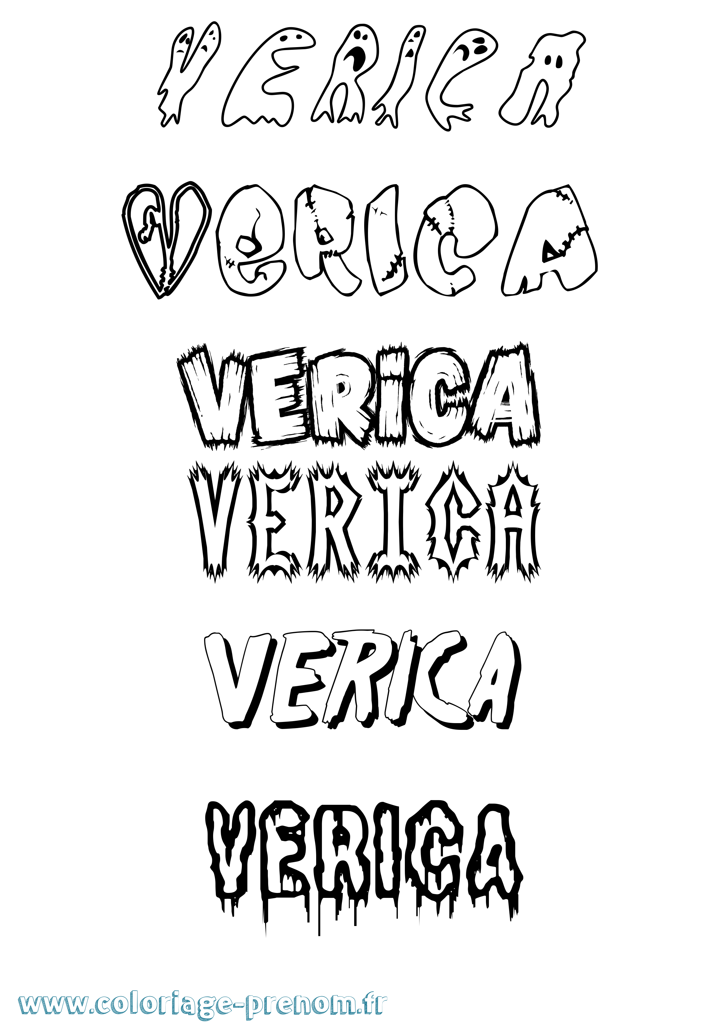 Coloriage Verica Frisson Coloriage prénom Verica Frisson