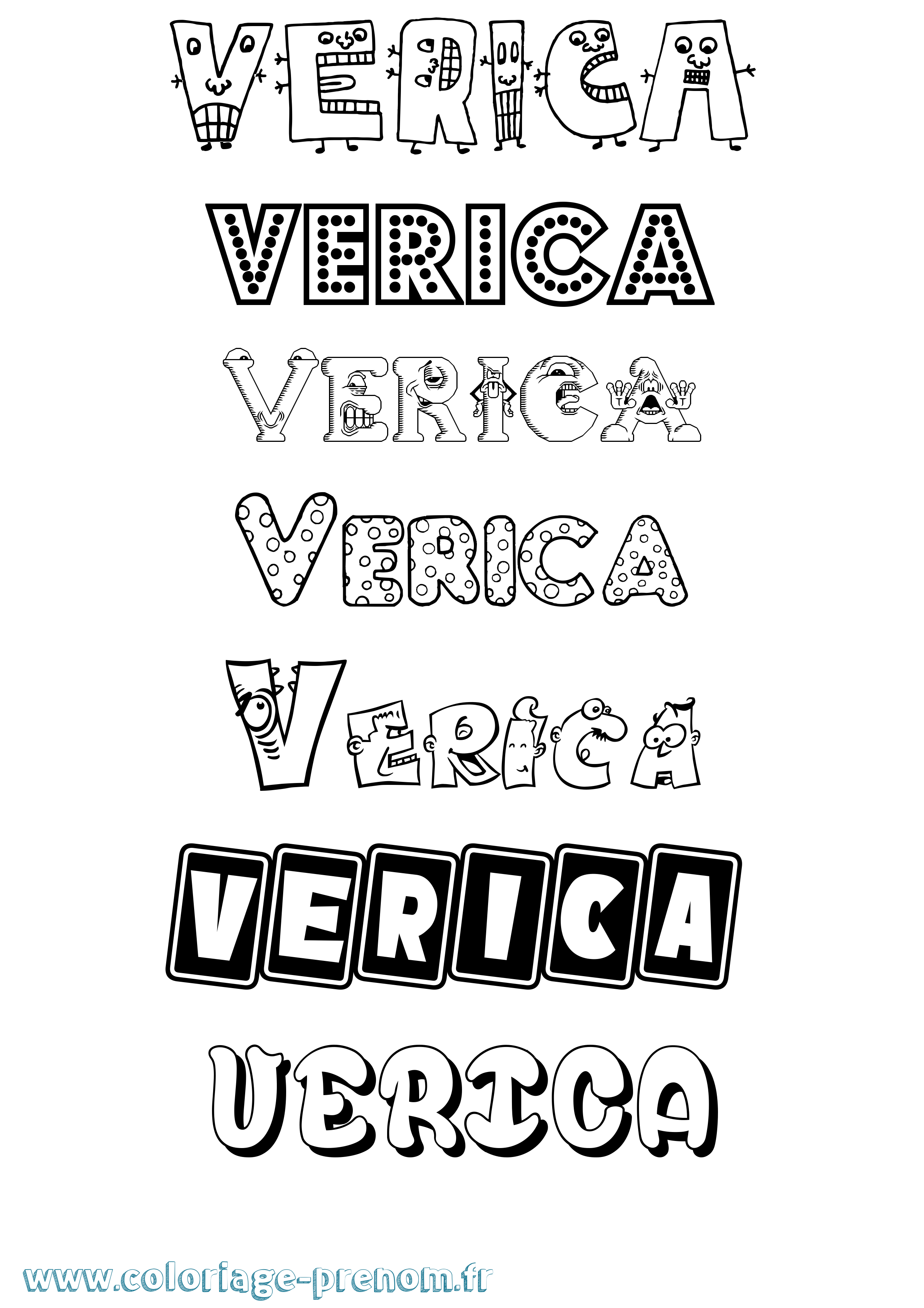 Coloriage Verica Fun Coloriage prénom Verica Fun