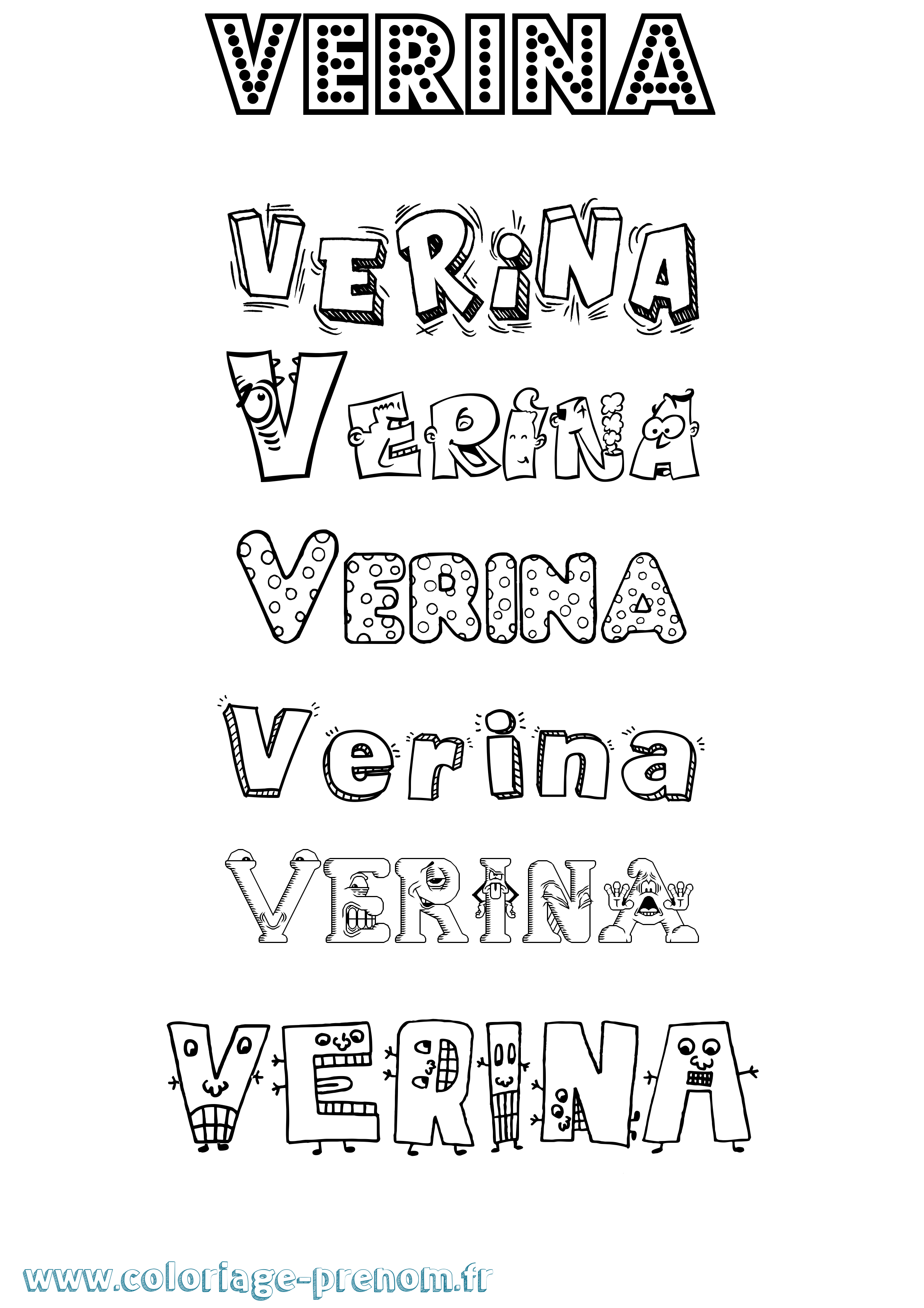Coloriage Verina Fun Coloriage prénom Verina Fun