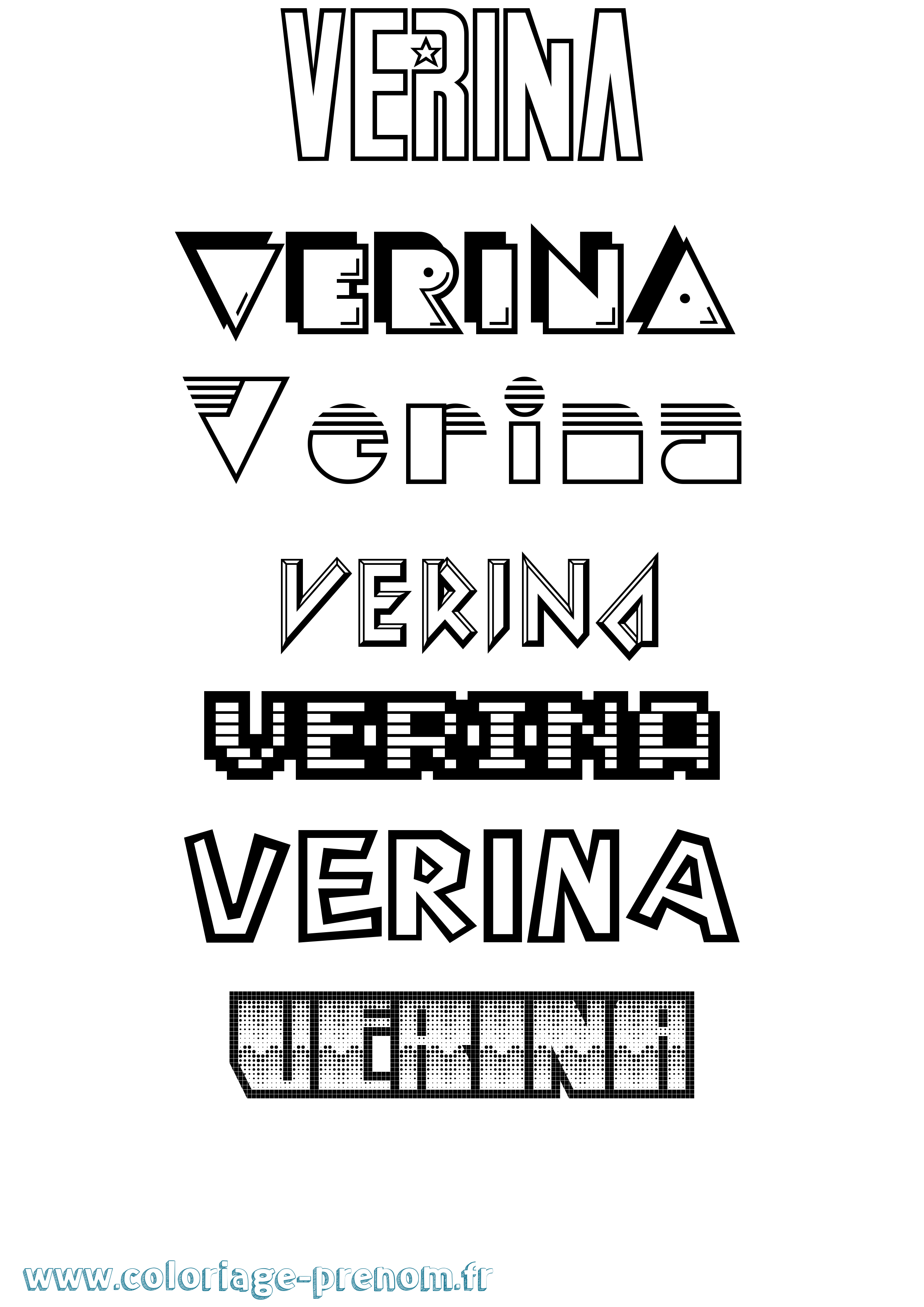 Coloriage Verina Jeux Vidéos Coloriage prénom Verina Jeux Vidéos