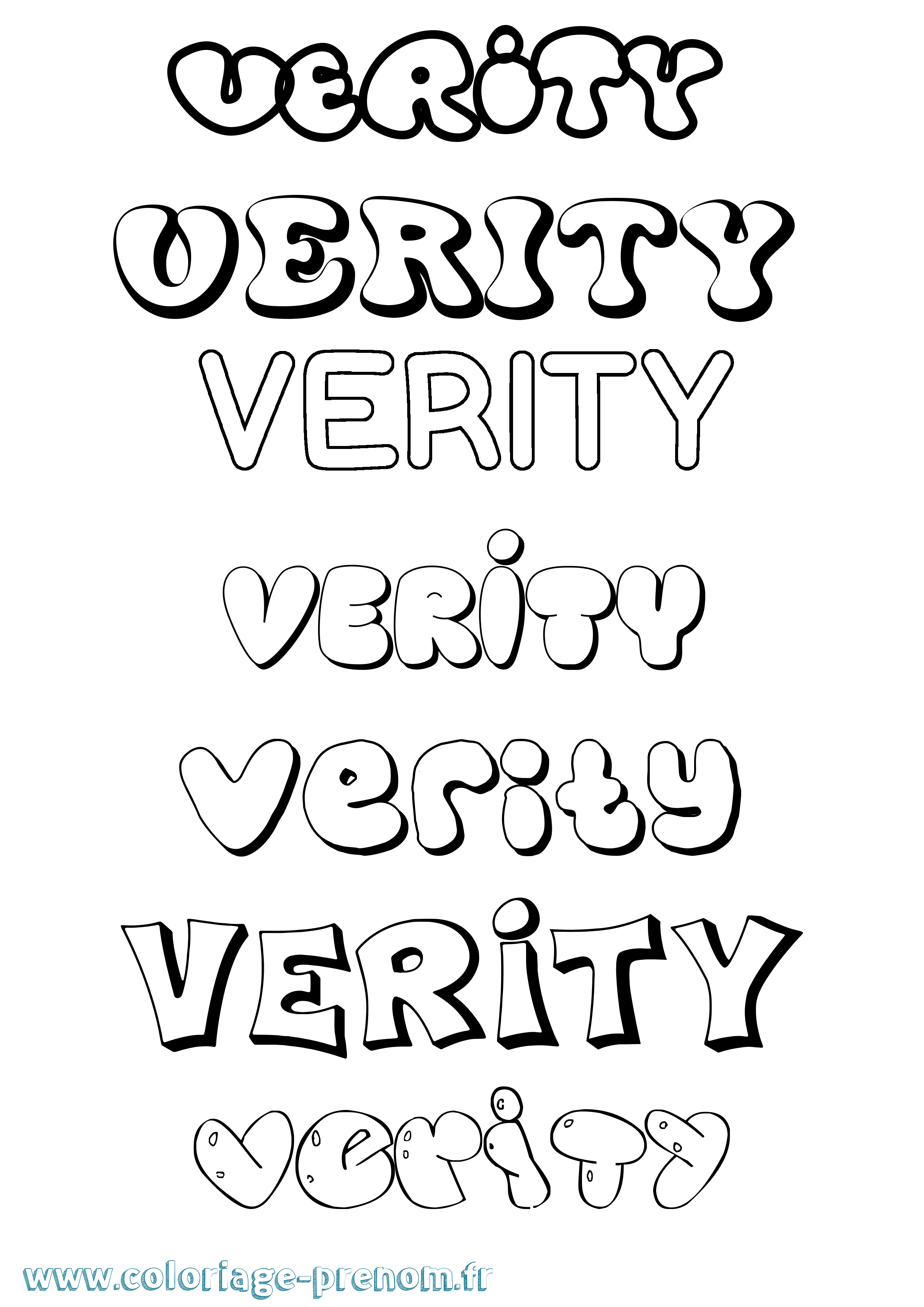 Coloriage Verity Bubble Coloriage prénom Verity Bubble