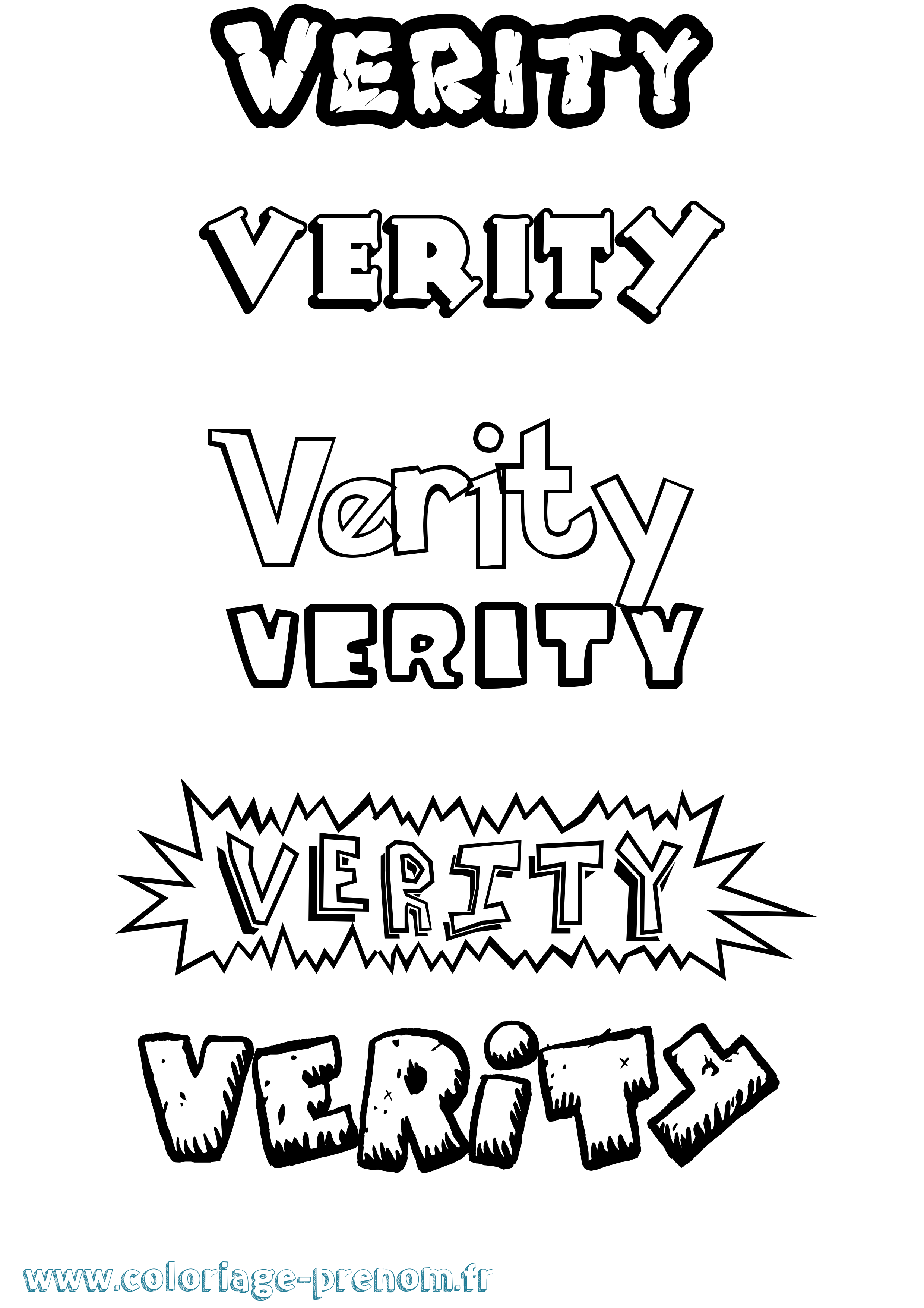 Coloriage Verity Dessin Animé Coloriage prénom Verity Dessin Animé