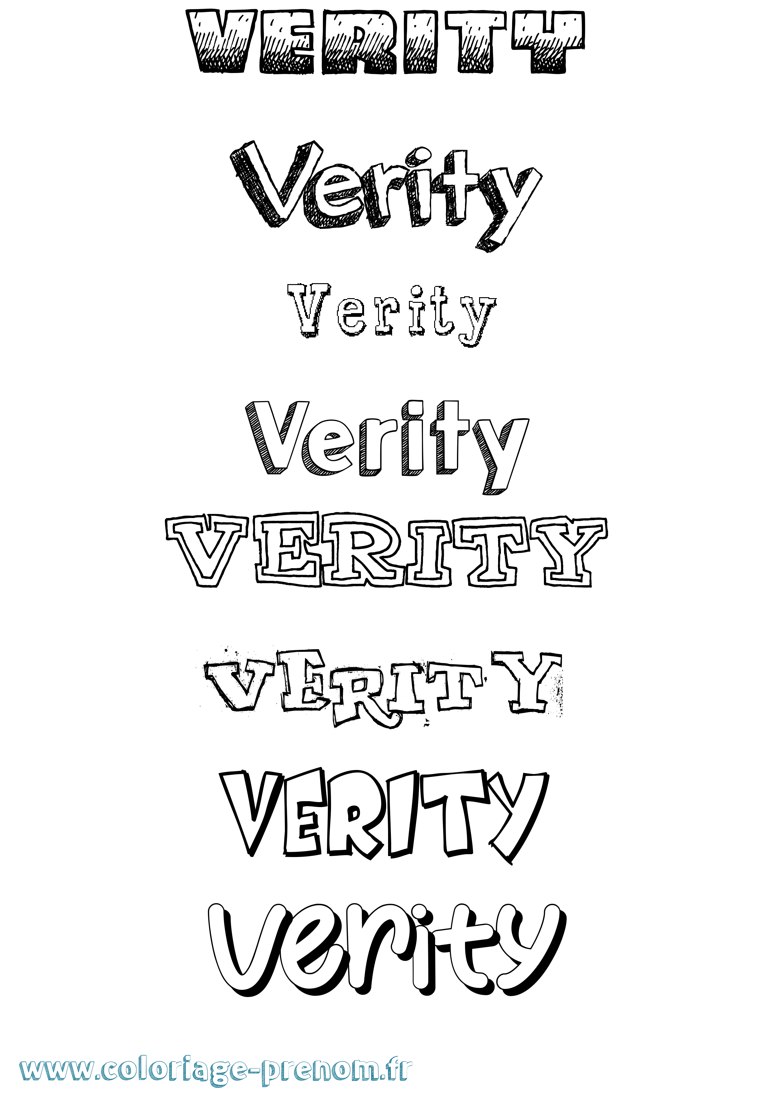 Coloriage Verity Dessiné Coloriage prénom Verity Dessiné