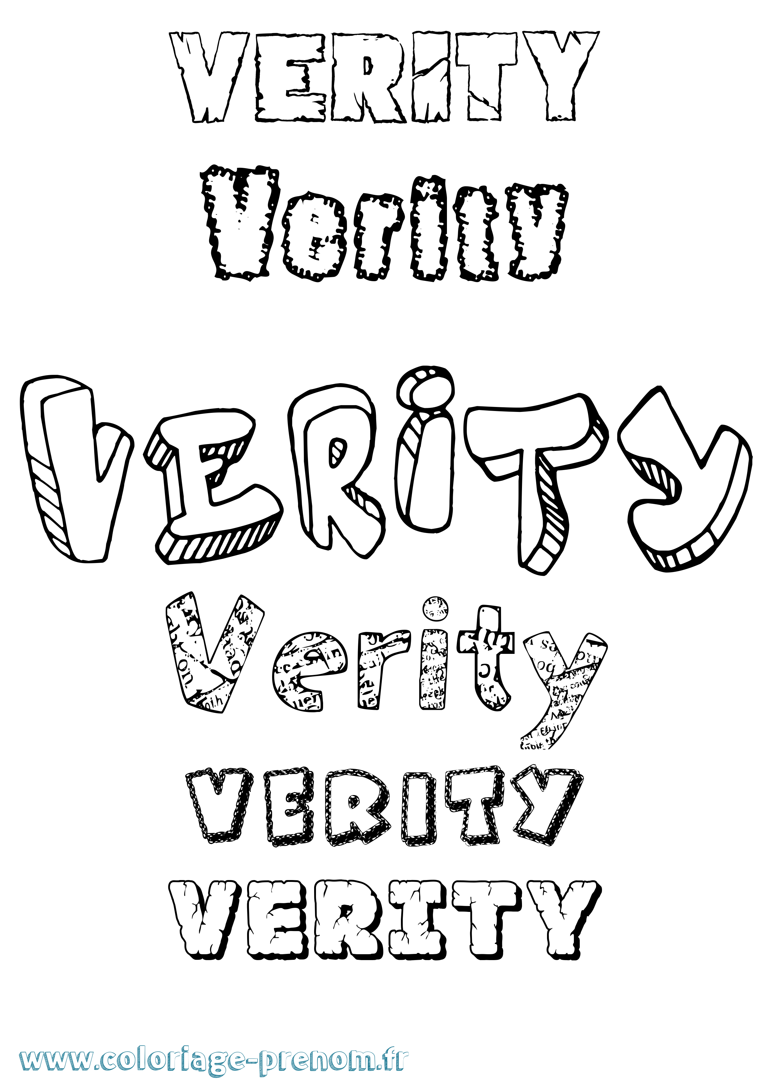 Coloriage Verity Destructuré Coloriage prénom Verity Destructuré