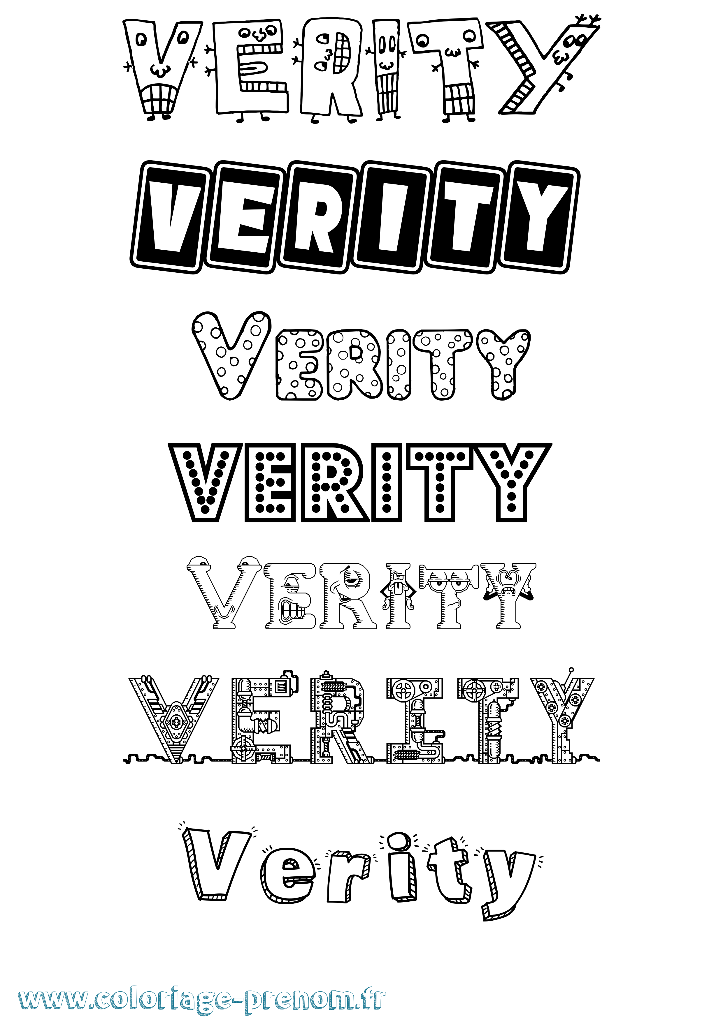 Coloriage Verity Fun Coloriage prénom Verity Fun