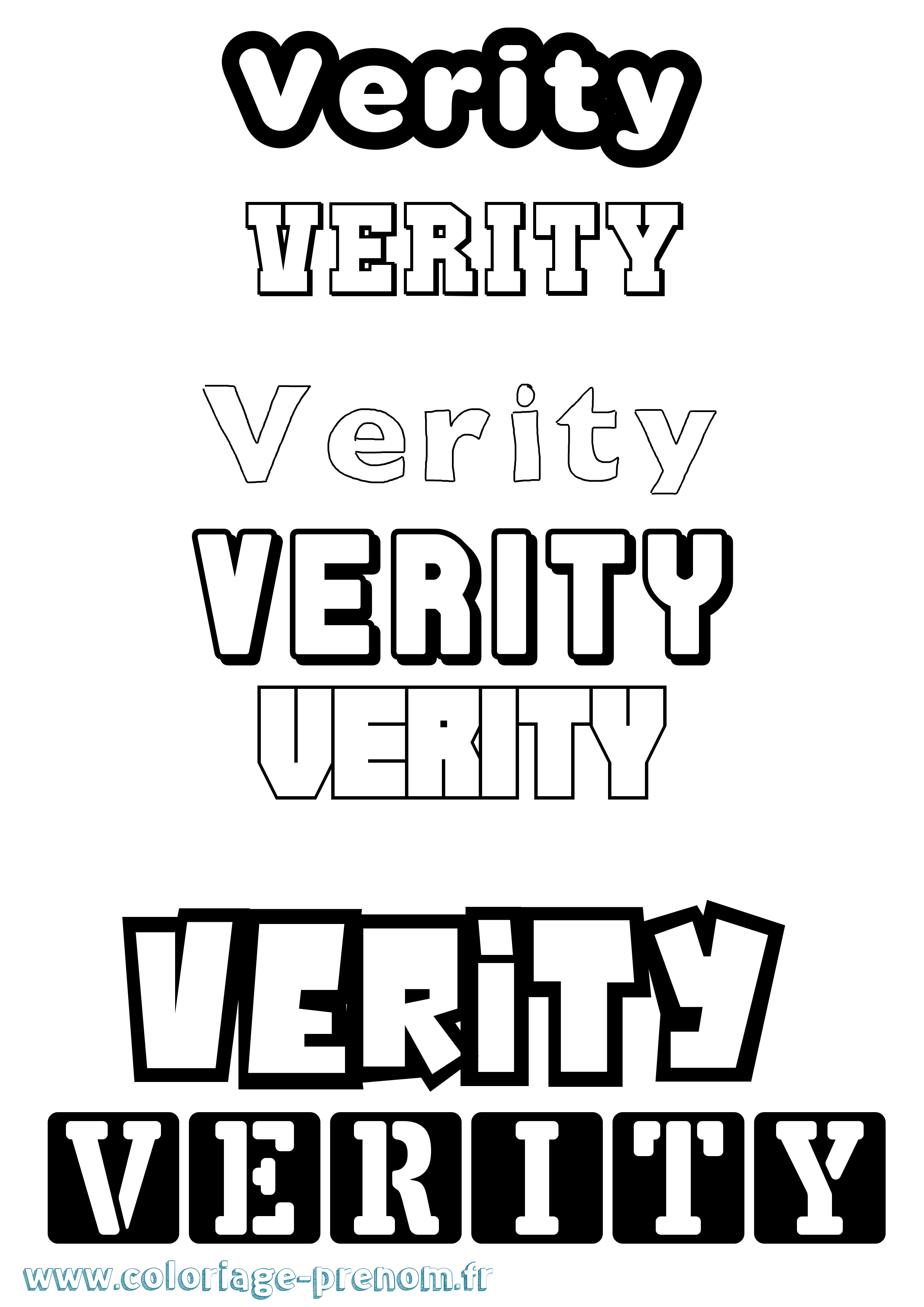 Coloriage Verity Simple Coloriage prénom Verity Simple