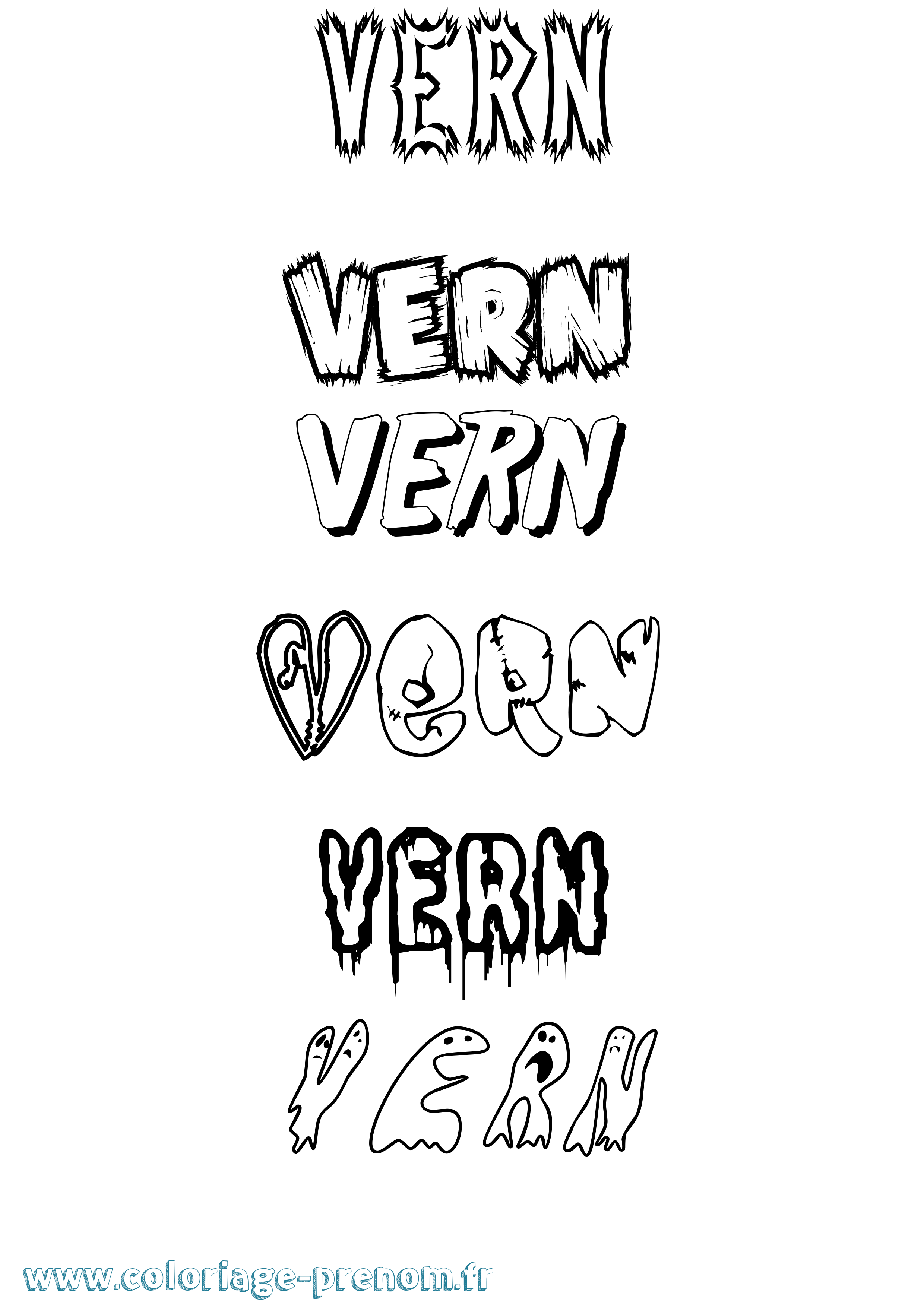 Coloriage Vern Frisson Coloriage prénom Vern Frisson