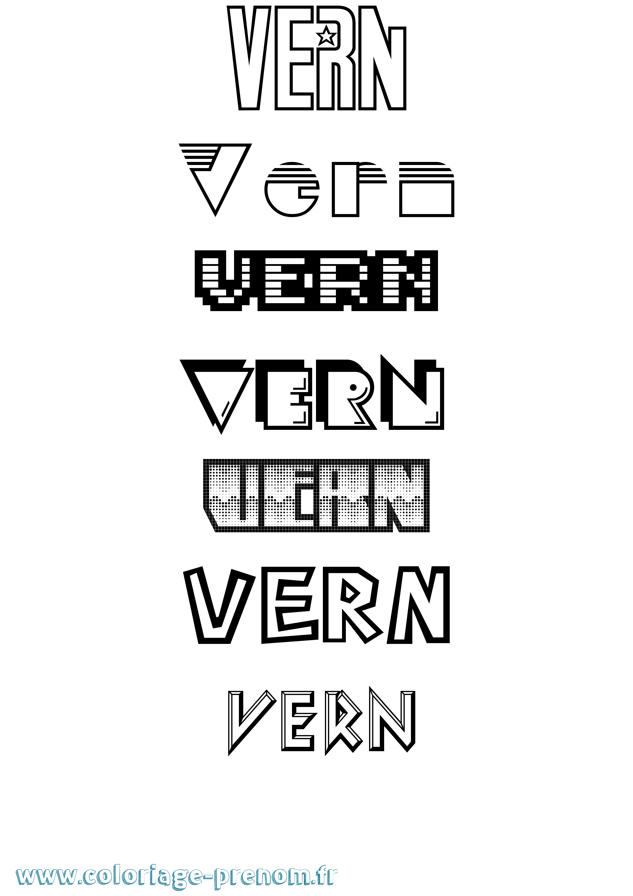 Coloriage Vern Jeux Vidéos Coloriage prénom Vern Jeux Vidéos