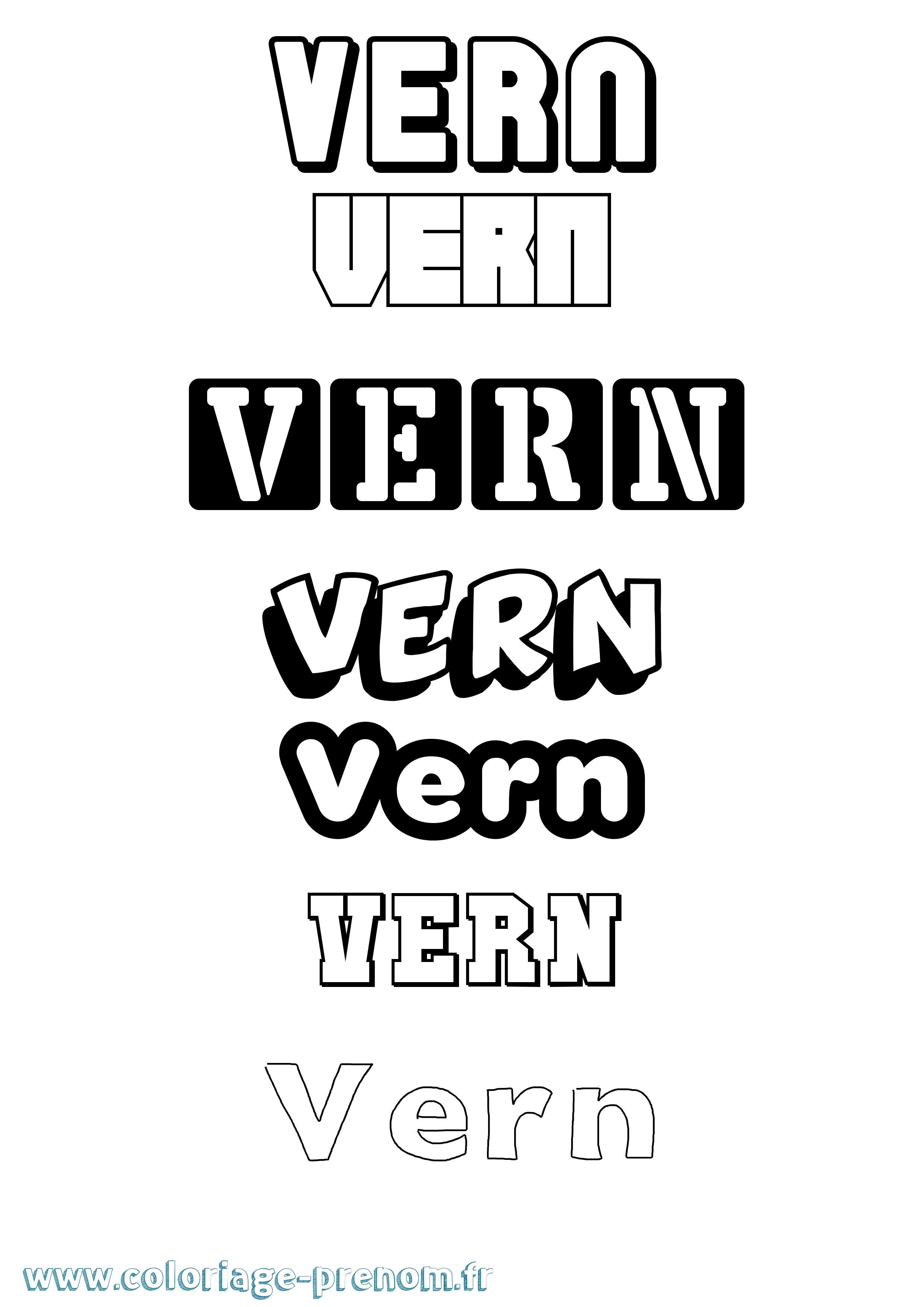 Coloriage Vern Simple Coloriage prénom Vern Simple