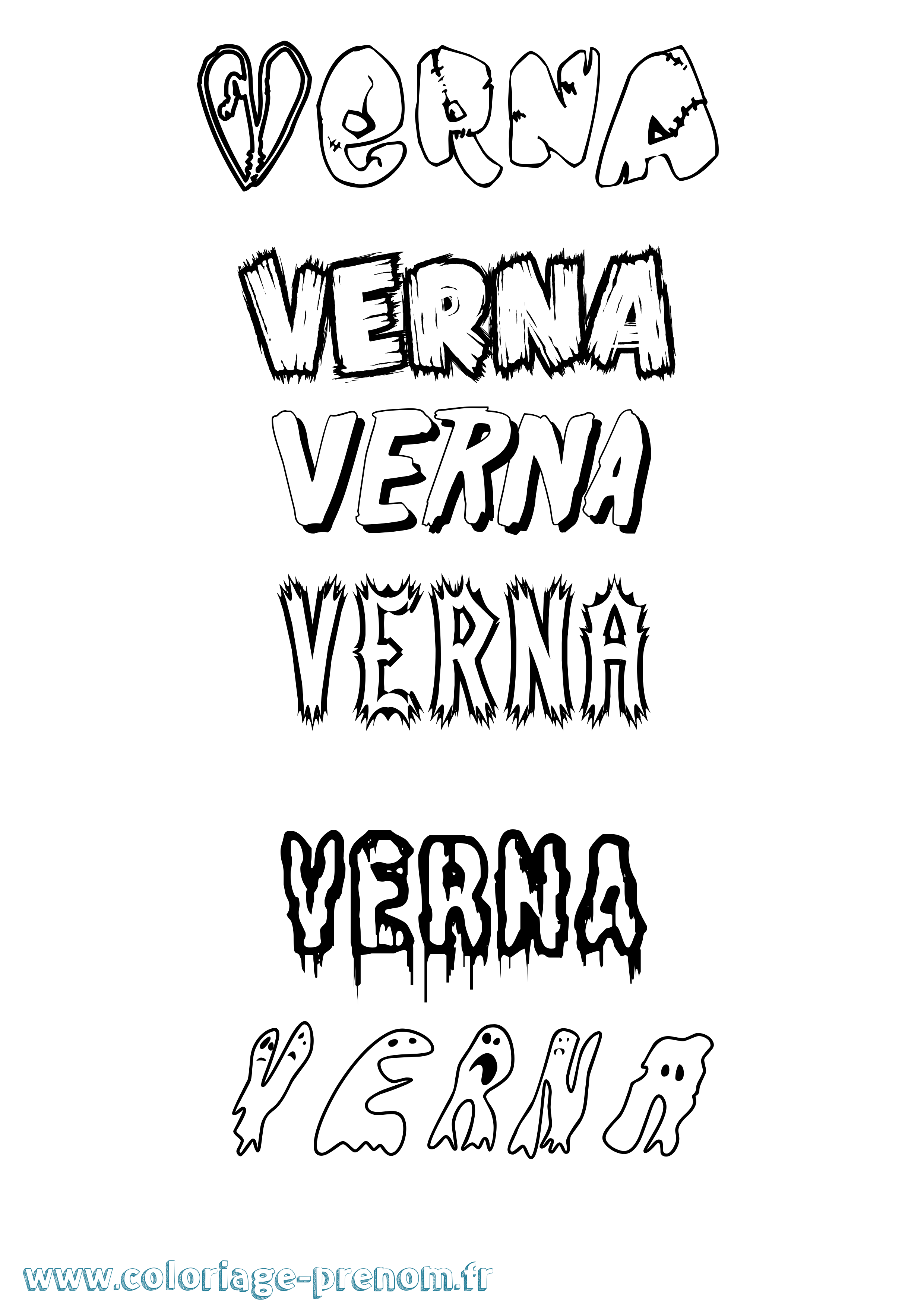 Coloriage Verna Frisson Coloriage prénom Verna Frisson
