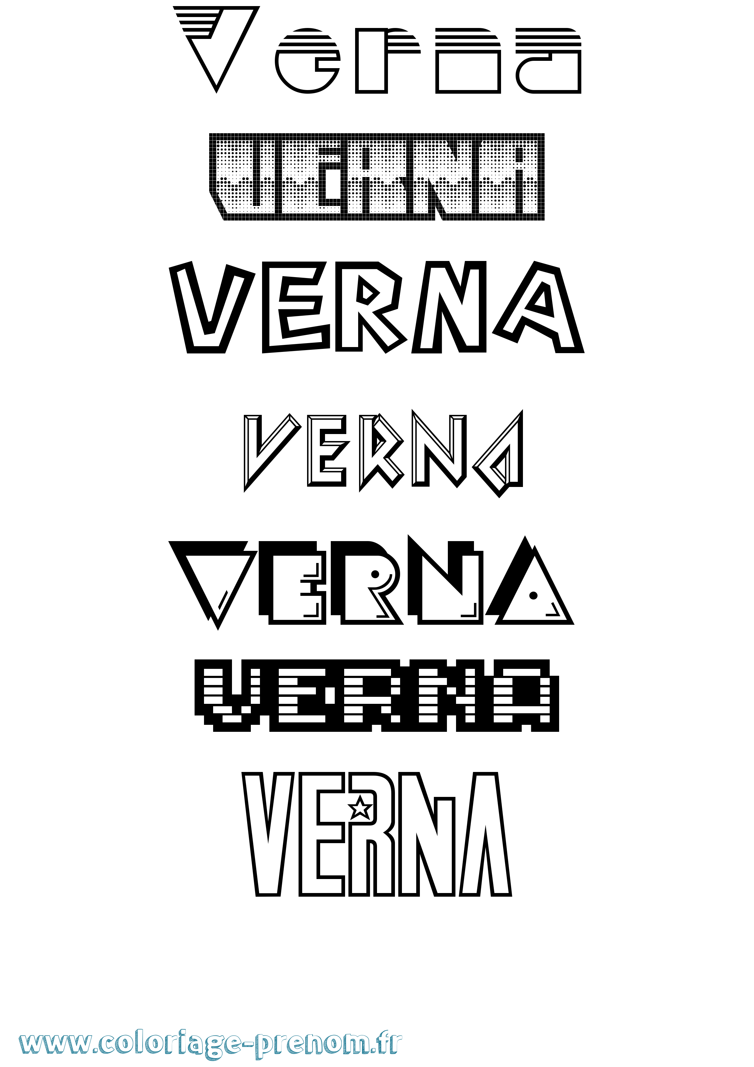 Coloriage Verna Jeux Vidéos Coloriage prénom Verna Jeux Vidéos
