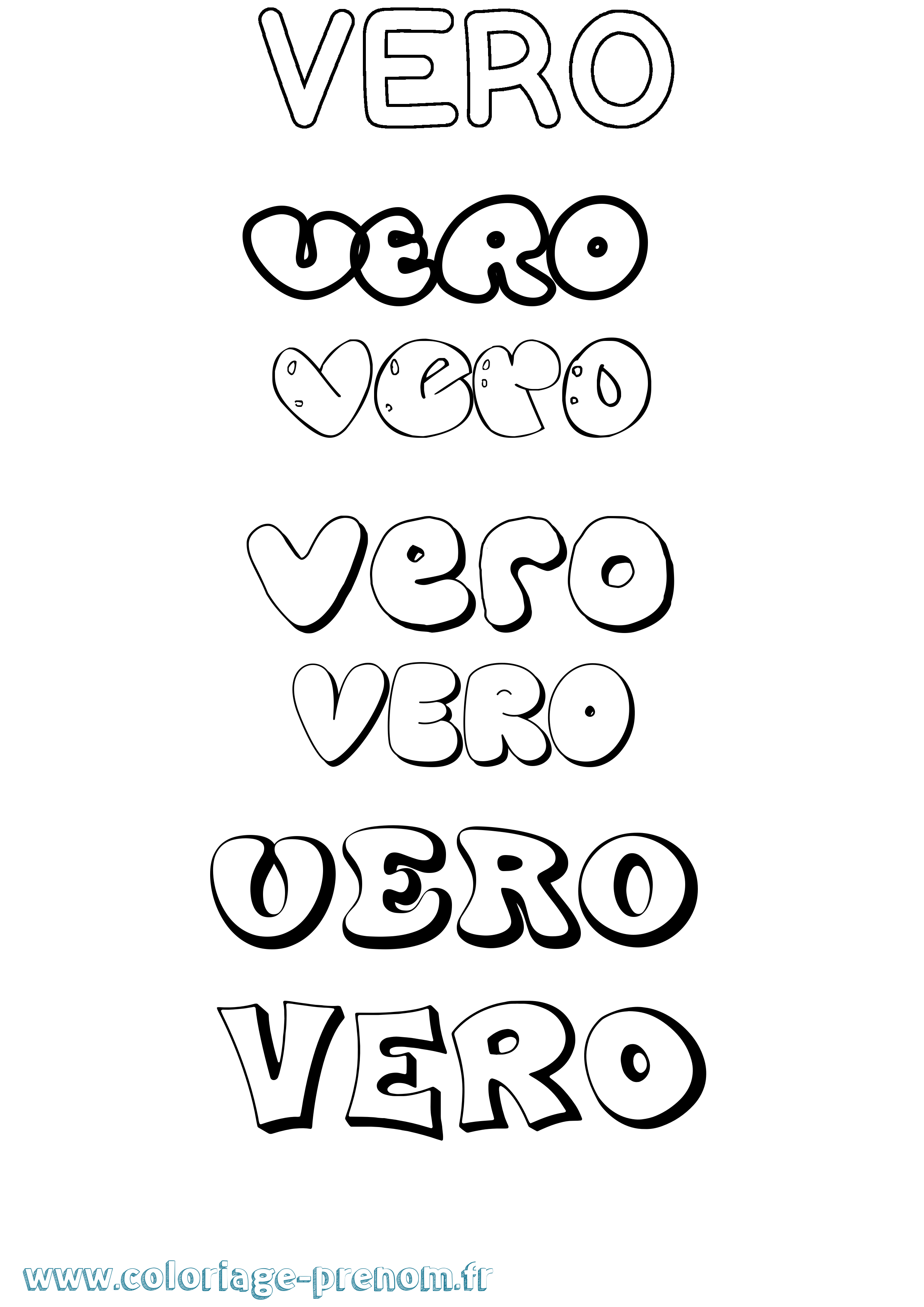 Coloriage Vero Bubble Coloriage prénom Vero Bubble