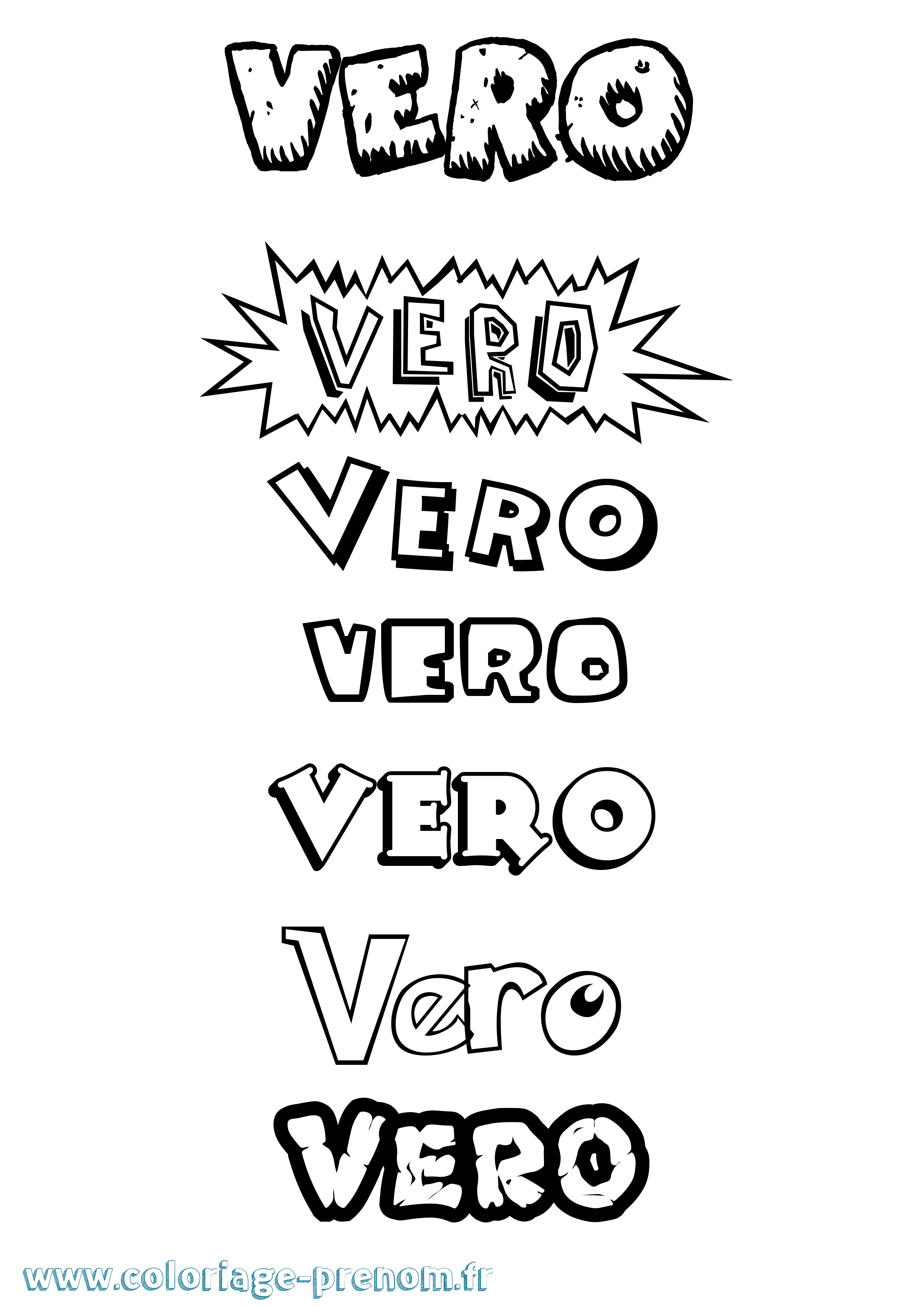 Coloriage Vero Dessin Animé Coloriage prénom Vero Dessin Animé