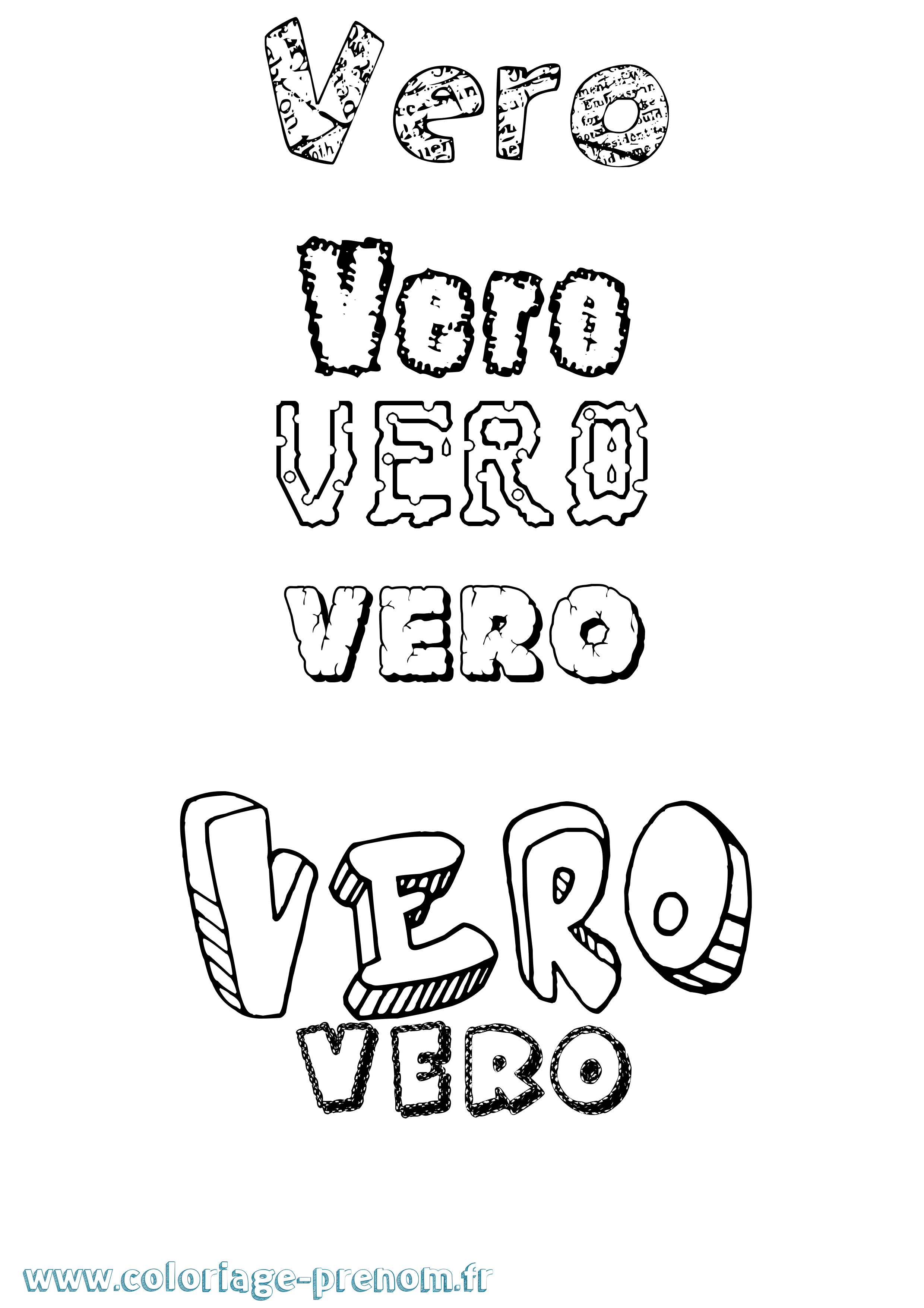 Coloriage Vero Destructuré Coloriage prénom Vero Destructuré