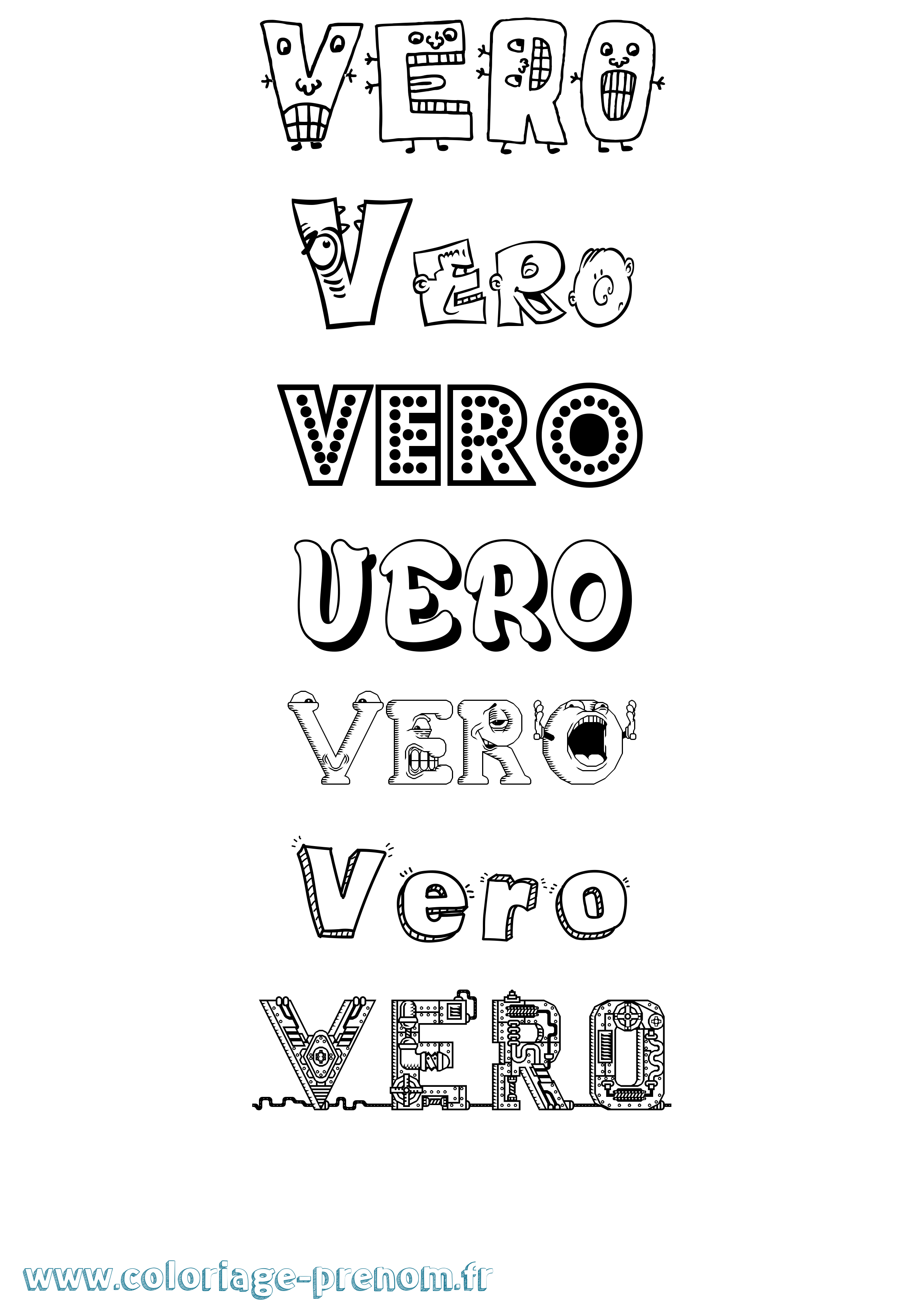 Coloriage Vero Fun Coloriage prénom Vero Fun