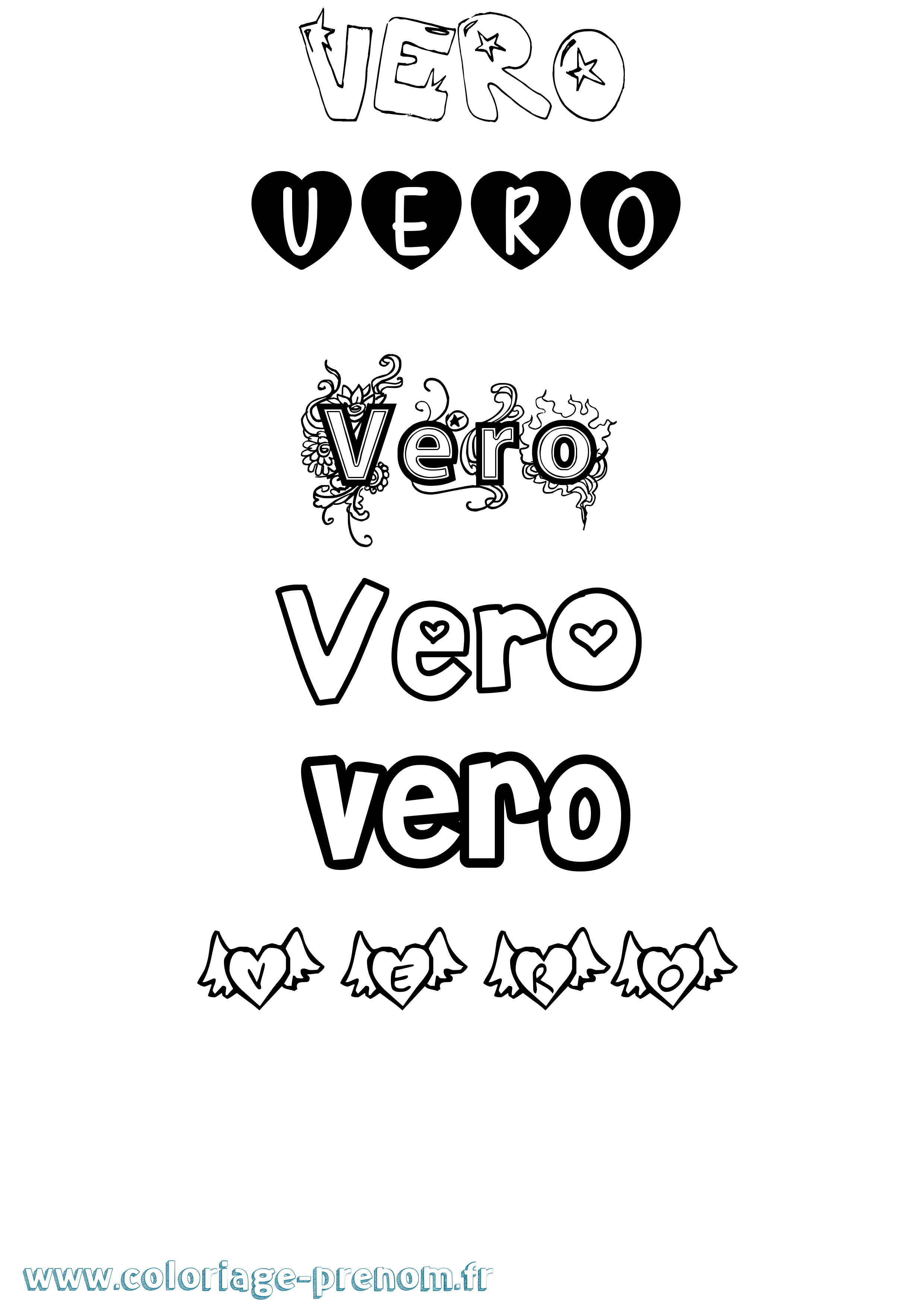 Coloriage Vero Girly Coloriage prénom Vero Girly