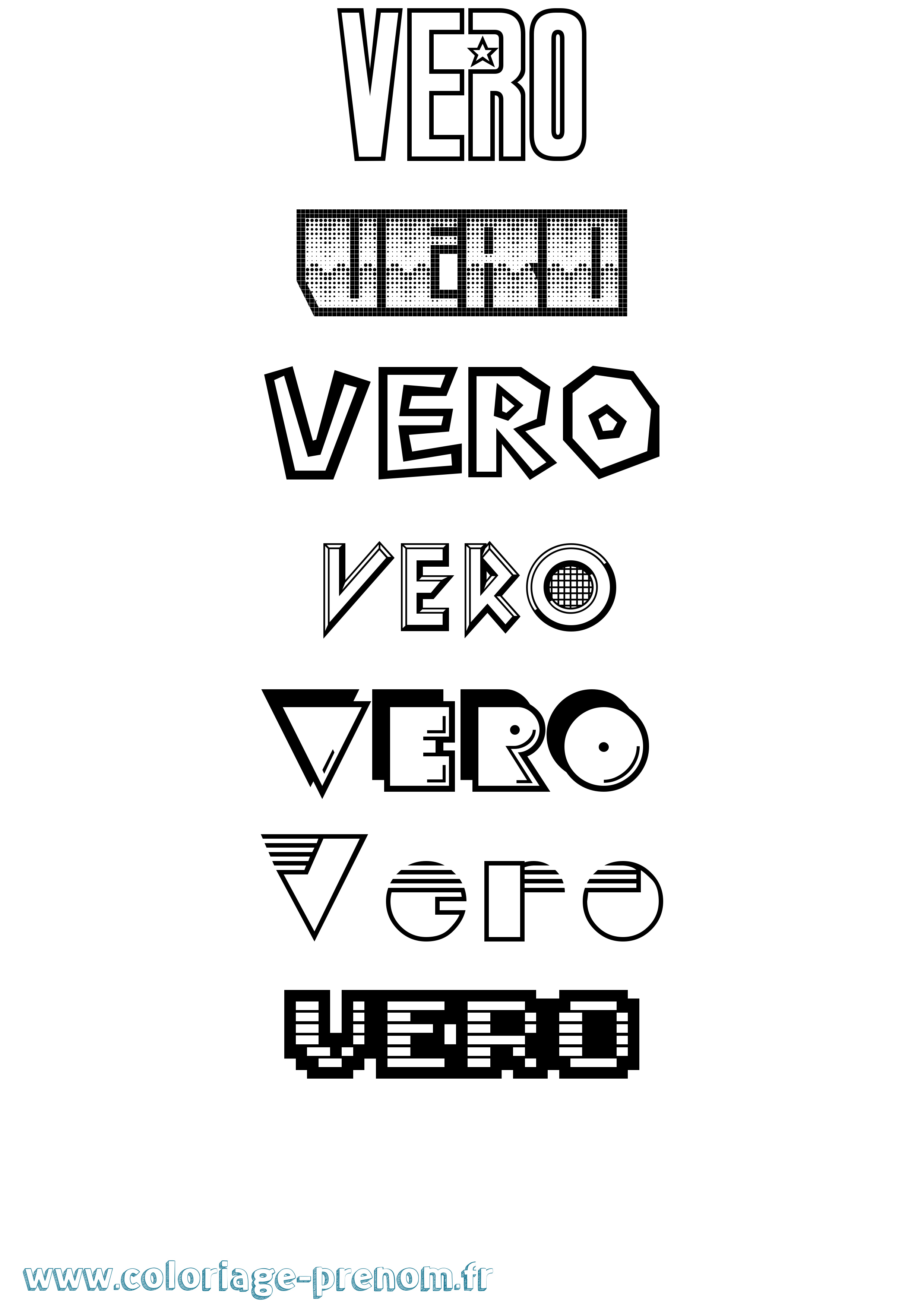 Coloriage Vero Jeux Vidéos Coloriage prénom Vero Jeux Vidéos