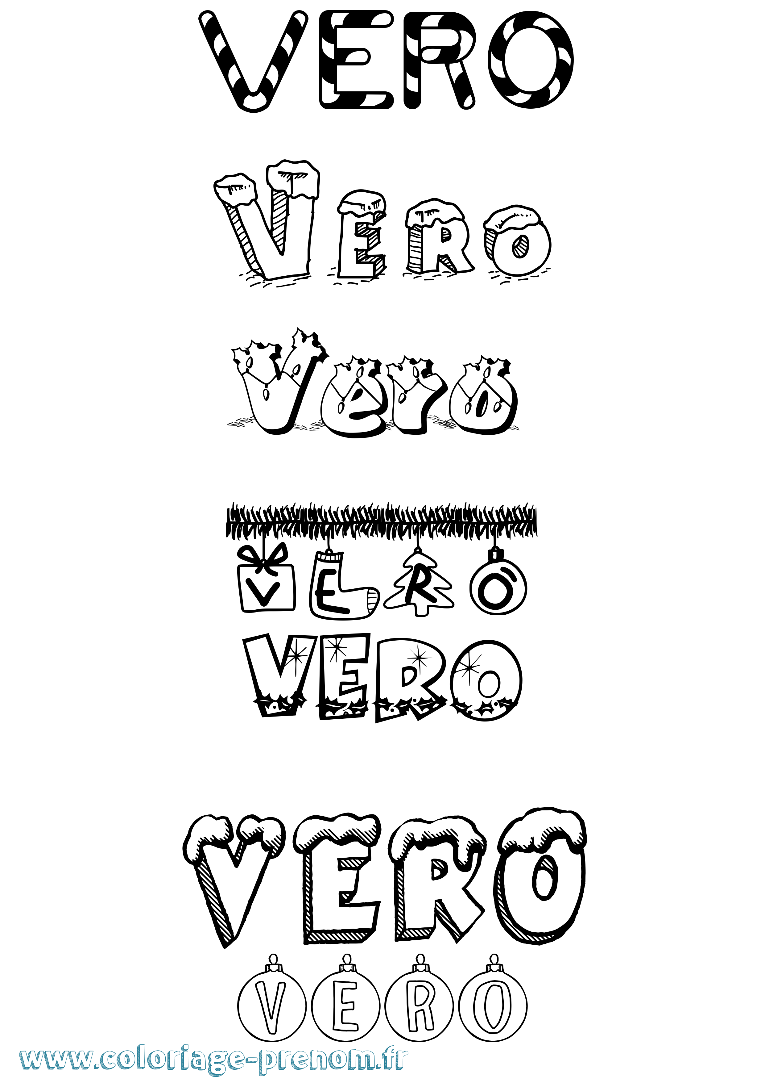 Coloriage Vero Noël Coloriage prénom Vero Noël