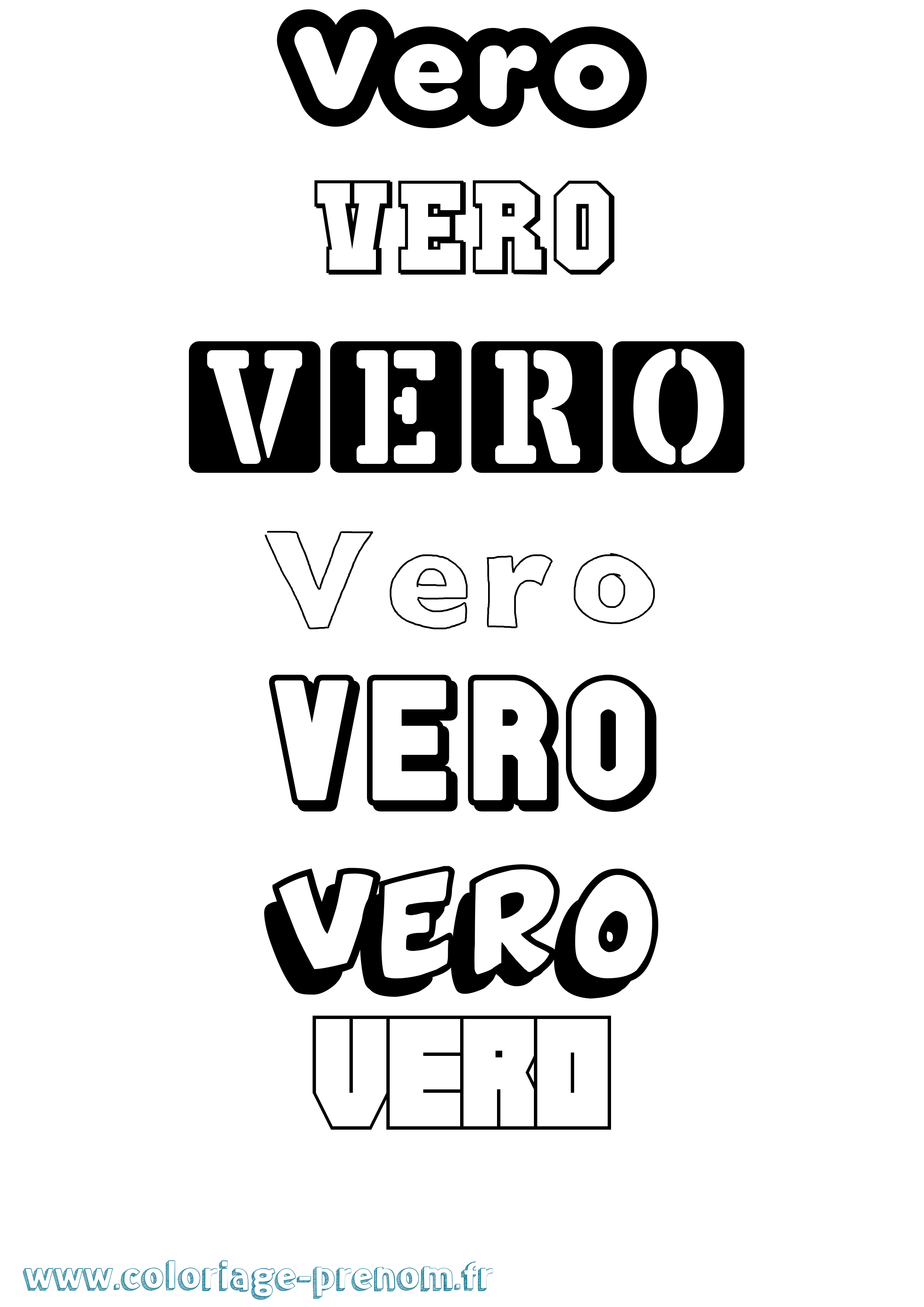 Coloriage Vero Simple Coloriage prénom Vero Simple