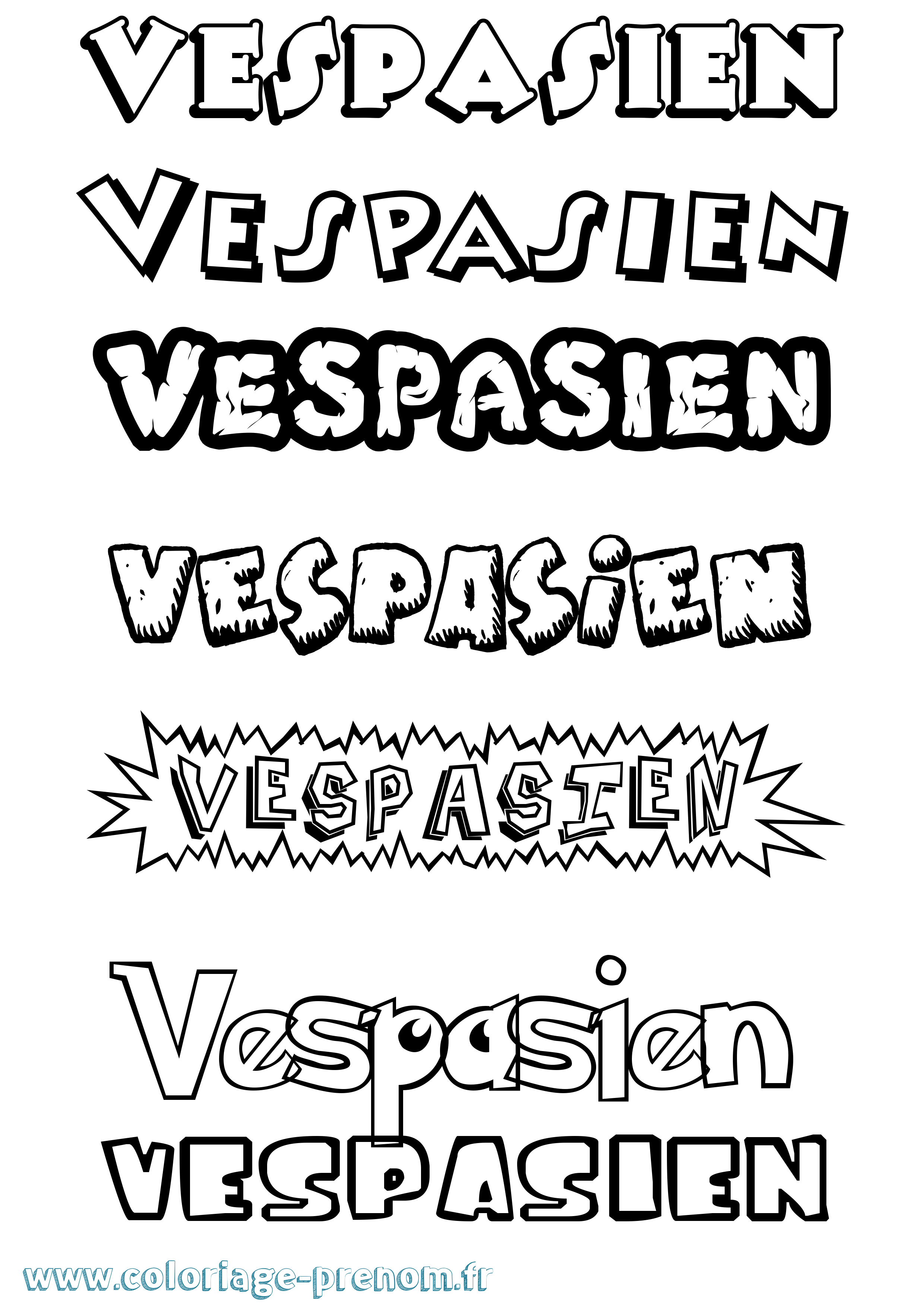 Coloriage Vespasien Dessin Animé Coloriage prénom Vespasien Dessin Animé