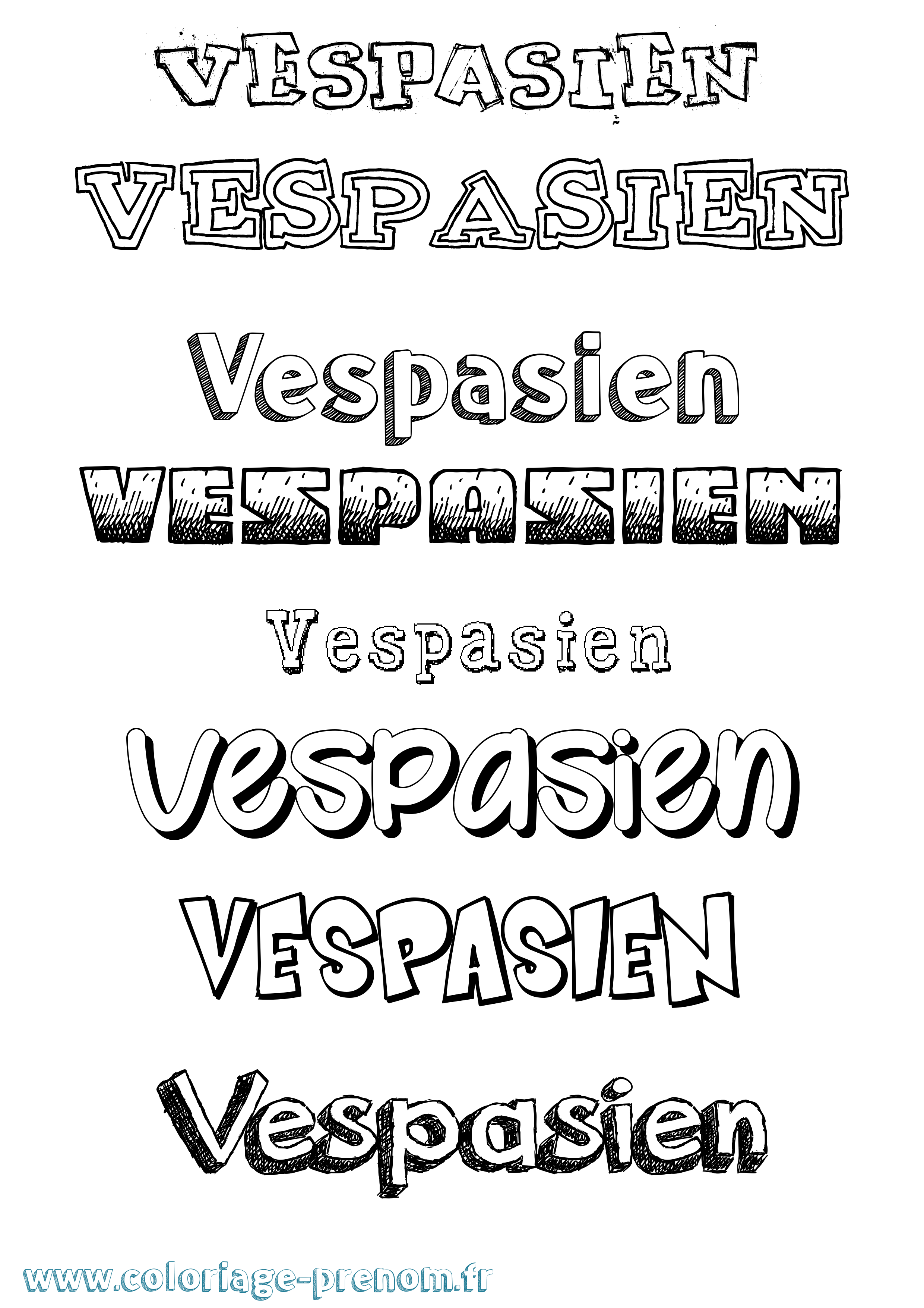 Coloriage Vespasien Dessiné Coloriage prénom Vespasien Dessiné