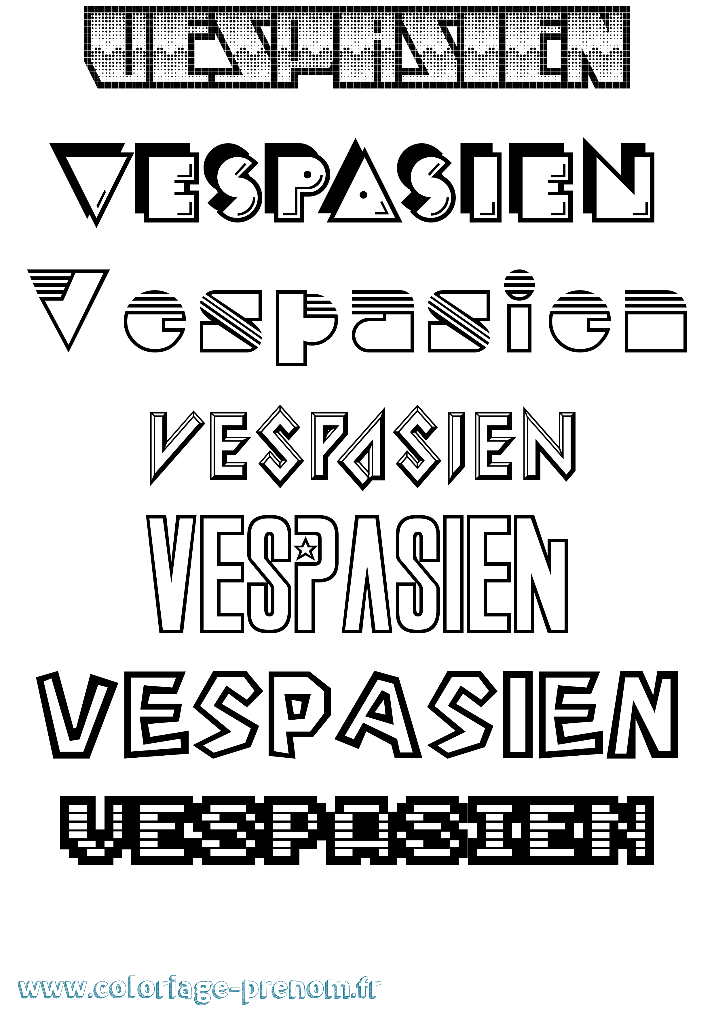 Coloriage Vespasien Jeux Vidéos Coloriage prénom Vespasien Jeux Vidéos