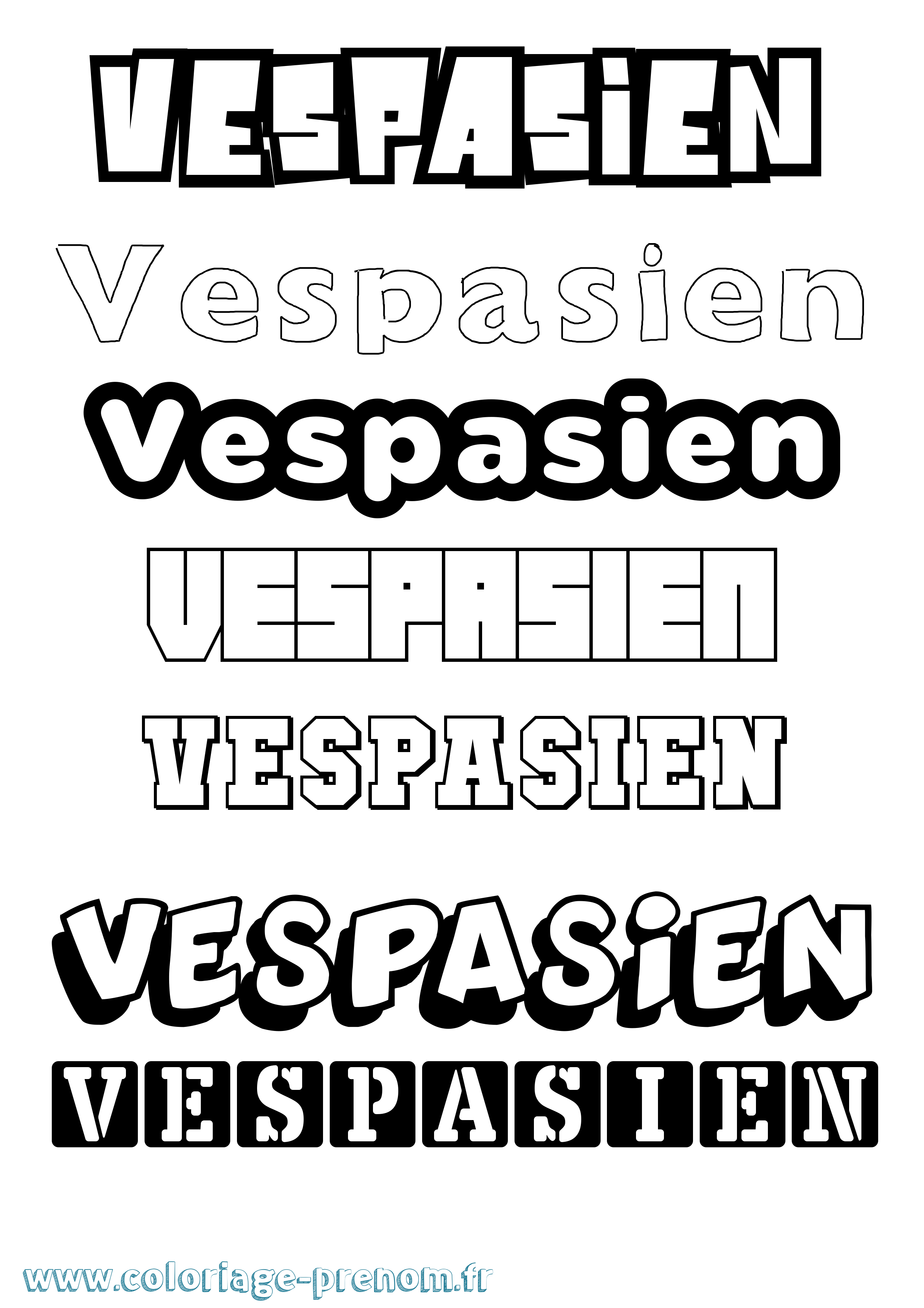 Coloriage Vespasien Simple Coloriage prénom Vespasien Simple