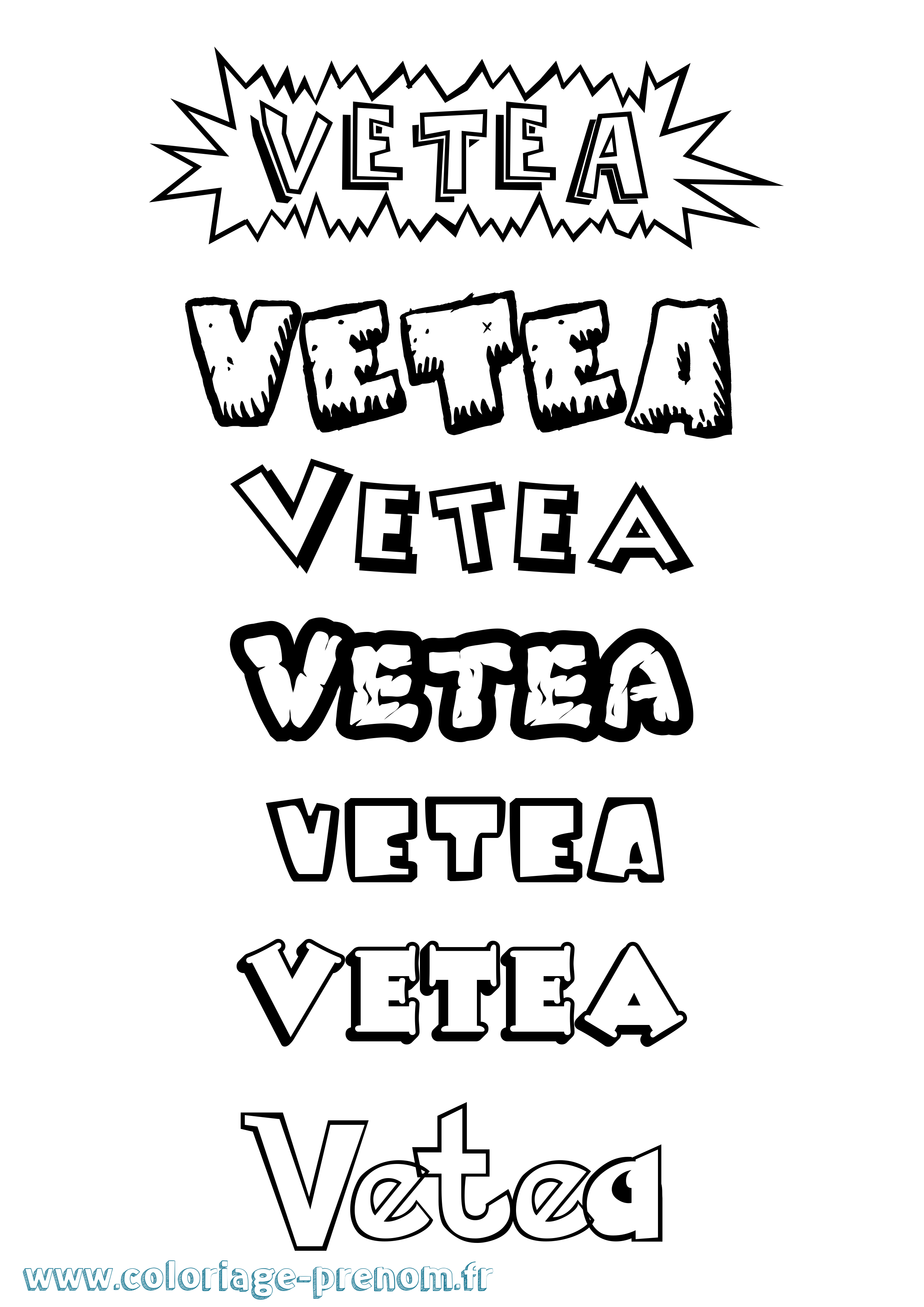 Coloriage Vetea Dessin Animé Coloriage prénom Vetea Dessin Animé
