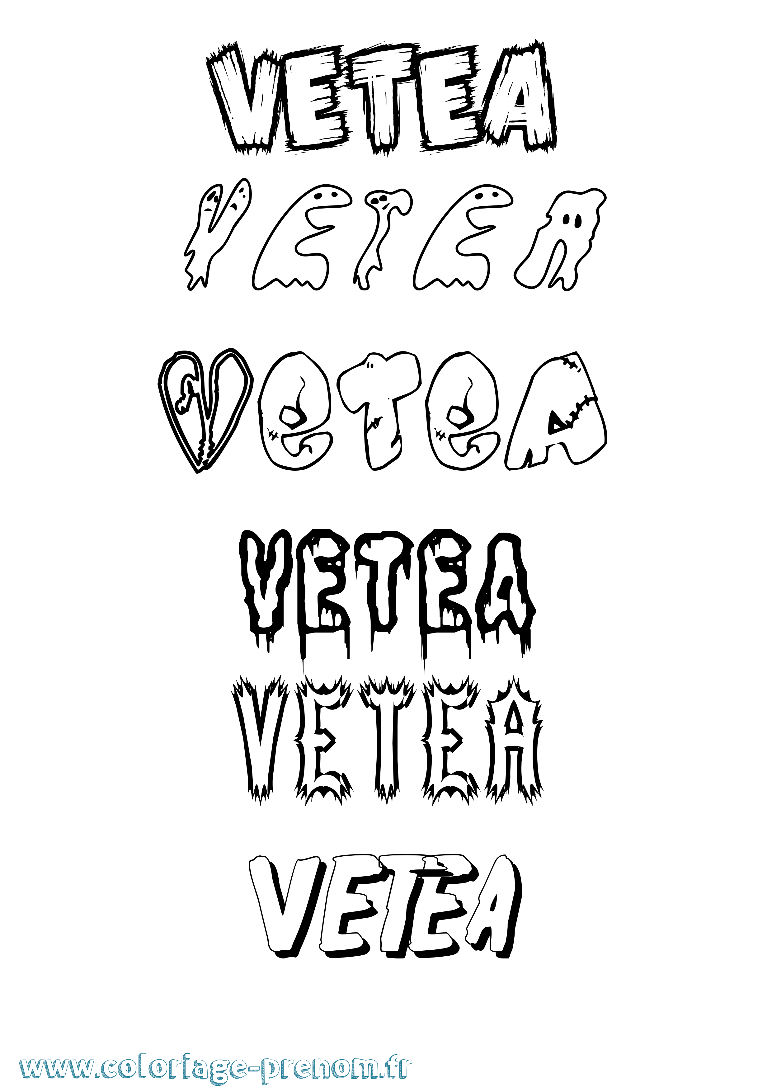 Coloriage Vetea Frisson Coloriage prénom Vetea Frisson