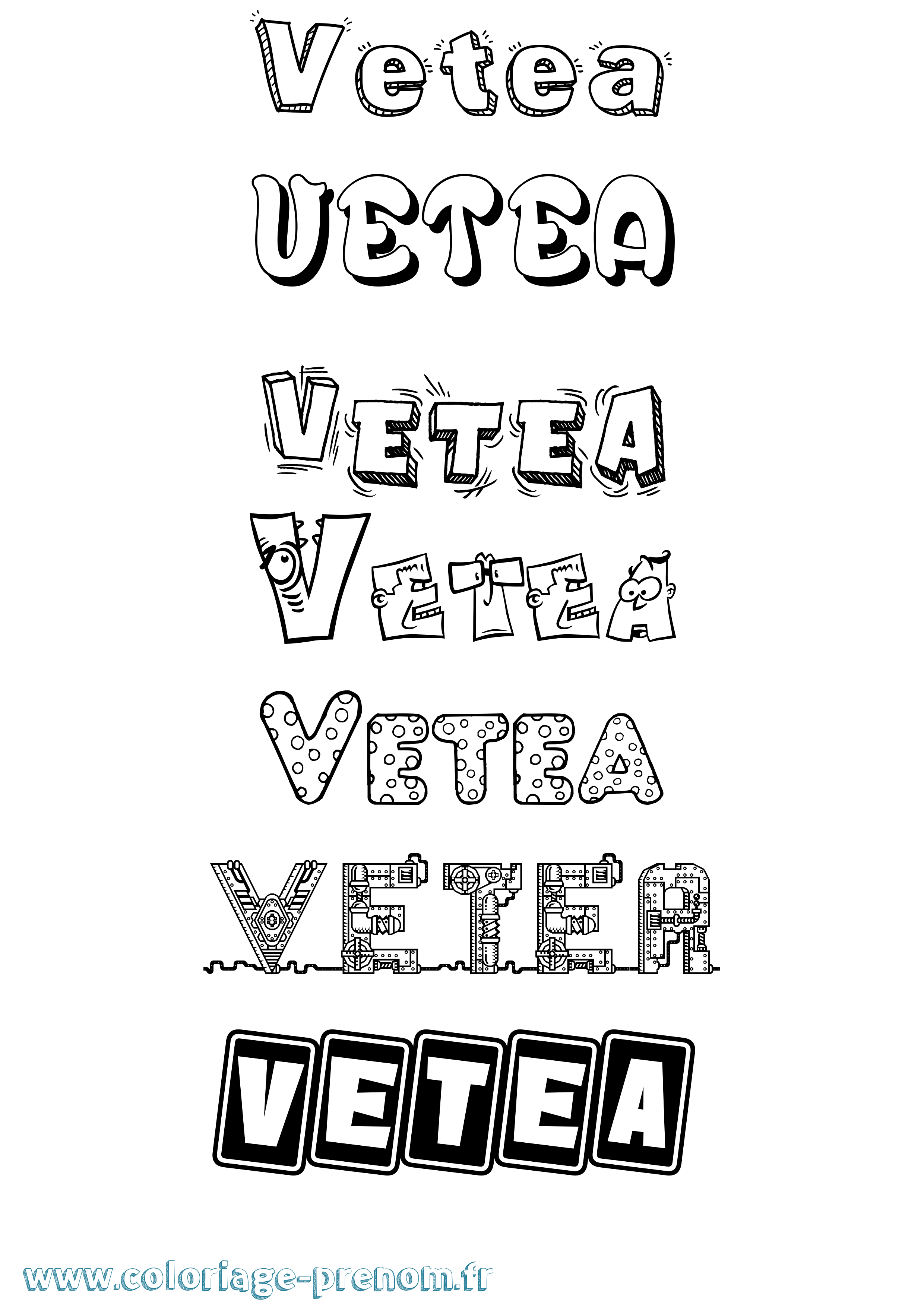 Coloriage Vetea Fun Coloriage prénom Vetea Fun