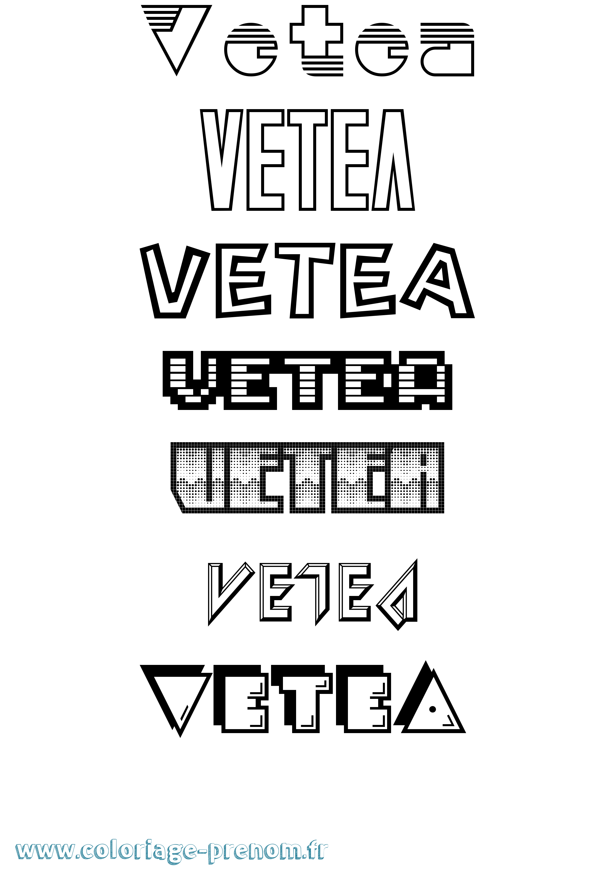 Coloriage Vetea Jeux Vidéos Coloriage prénom Vetea Jeux Vidéos