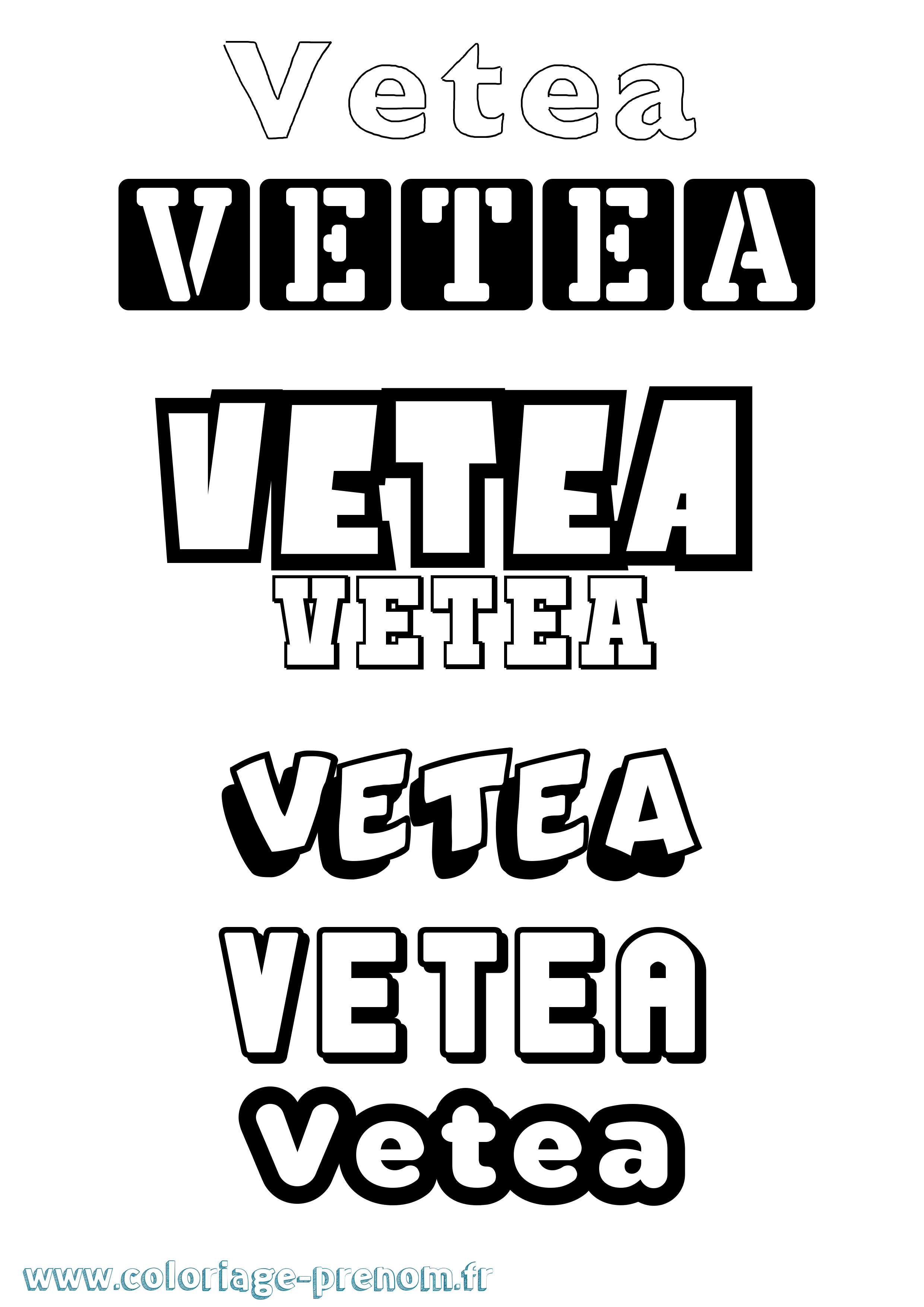 Coloriage Vetea Simple Coloriage prénom Vetea Simple