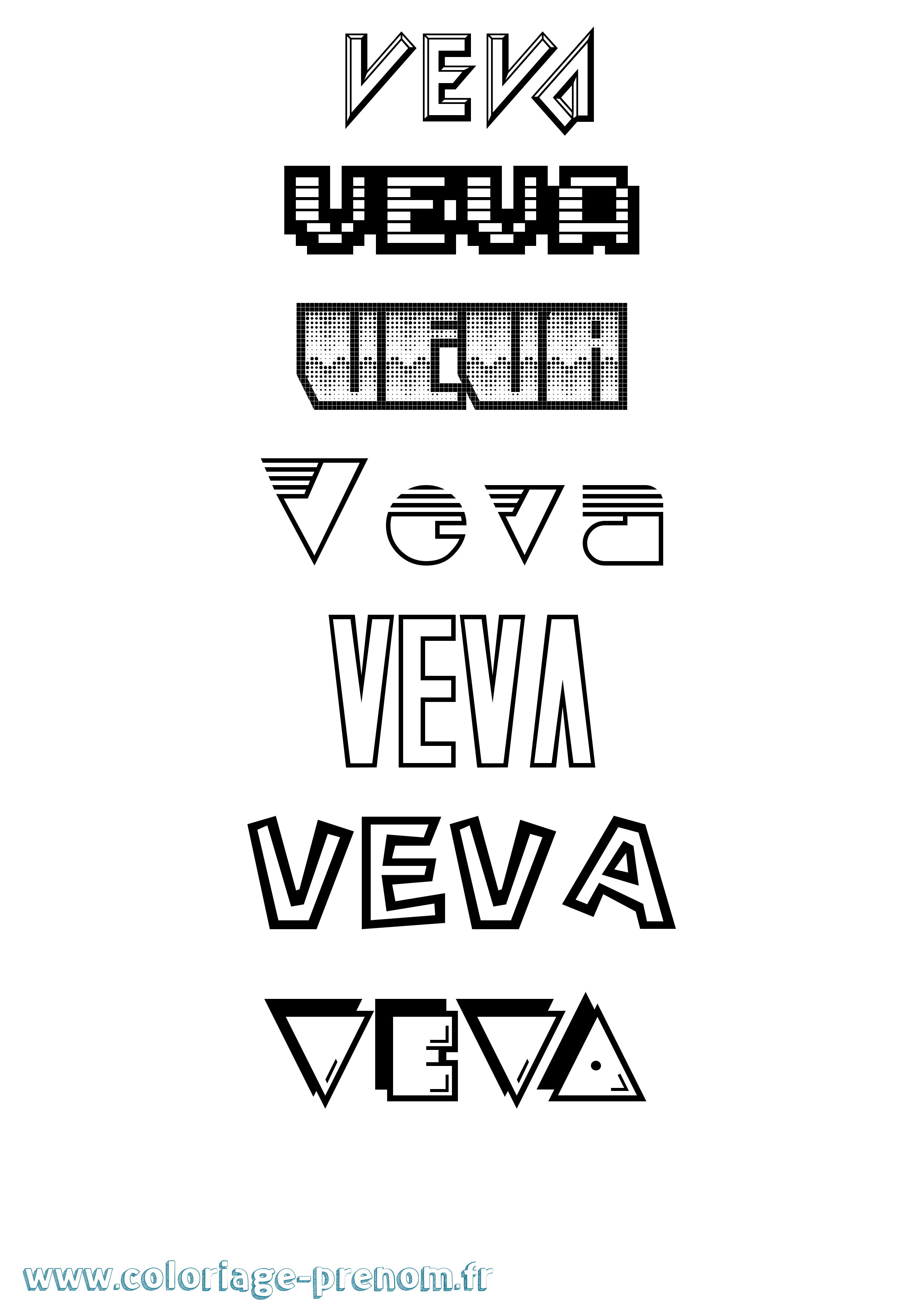 Coloriage Veva Jeux Vidéos Coloriage prénom Veva Jeux Vidéos