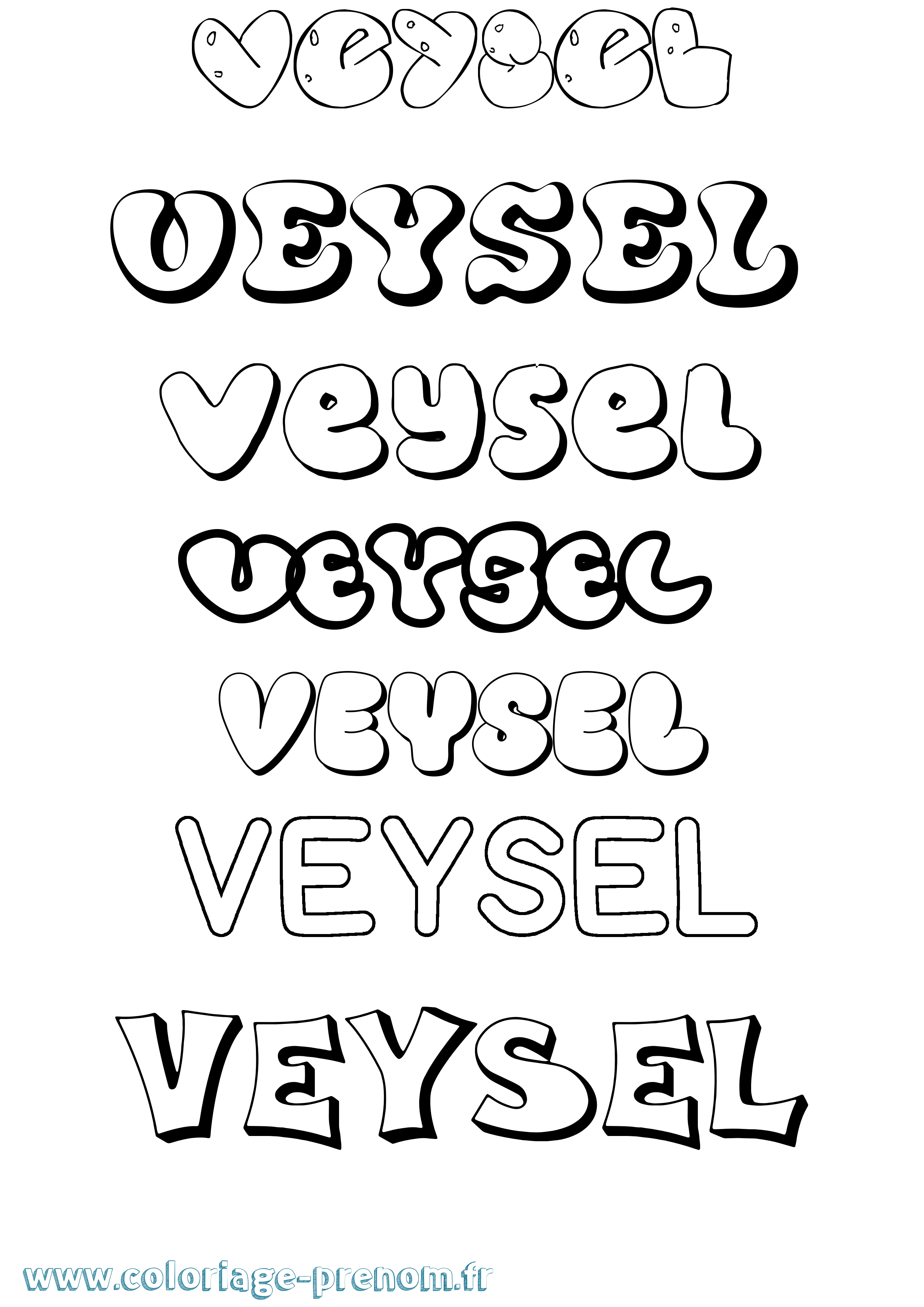 Coloriage Veysel Bubble Coloriage prénom Veysel Bubble