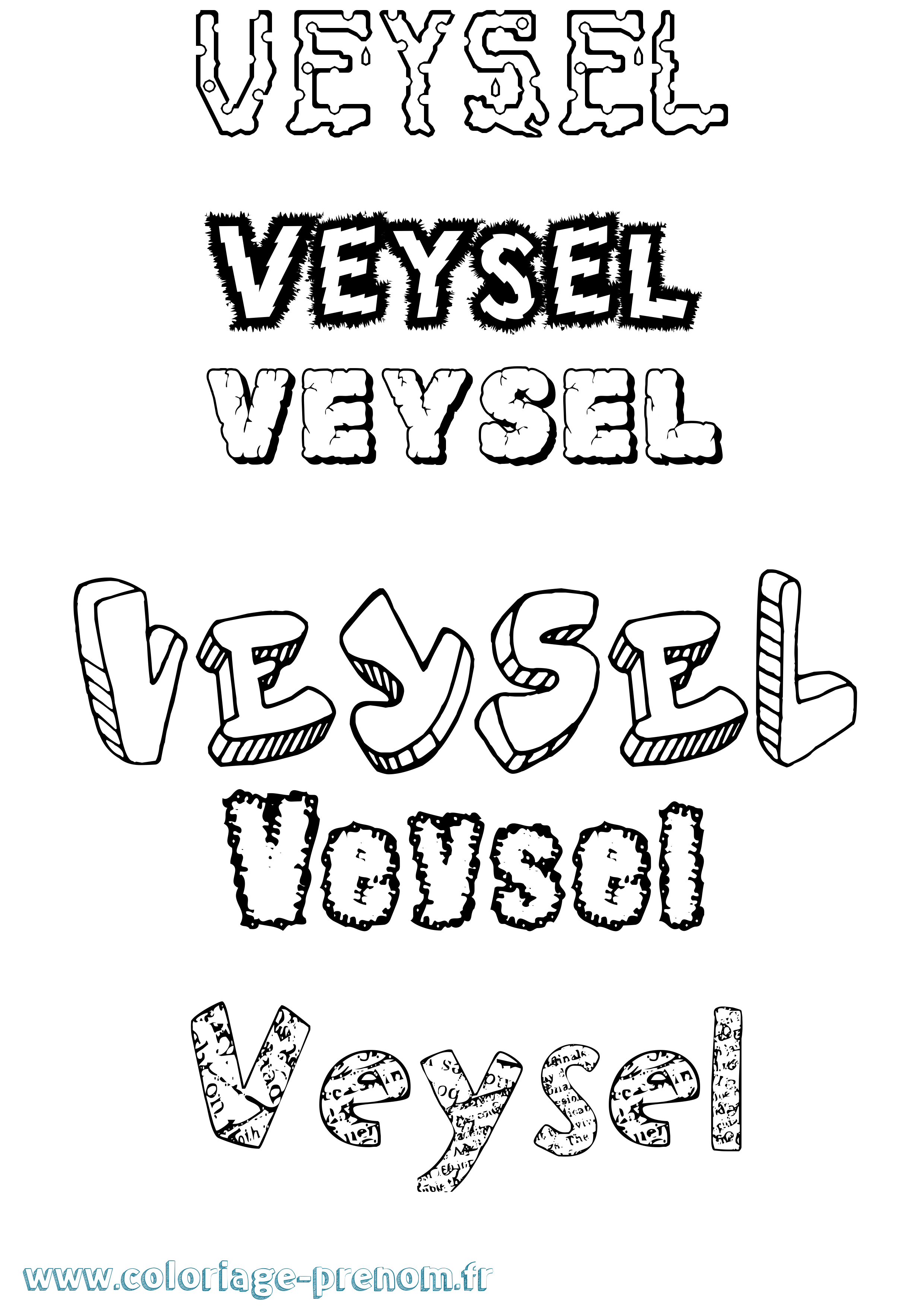 Coloriage Veysel Destructuré Coloriage prénom Veysel Destructuré