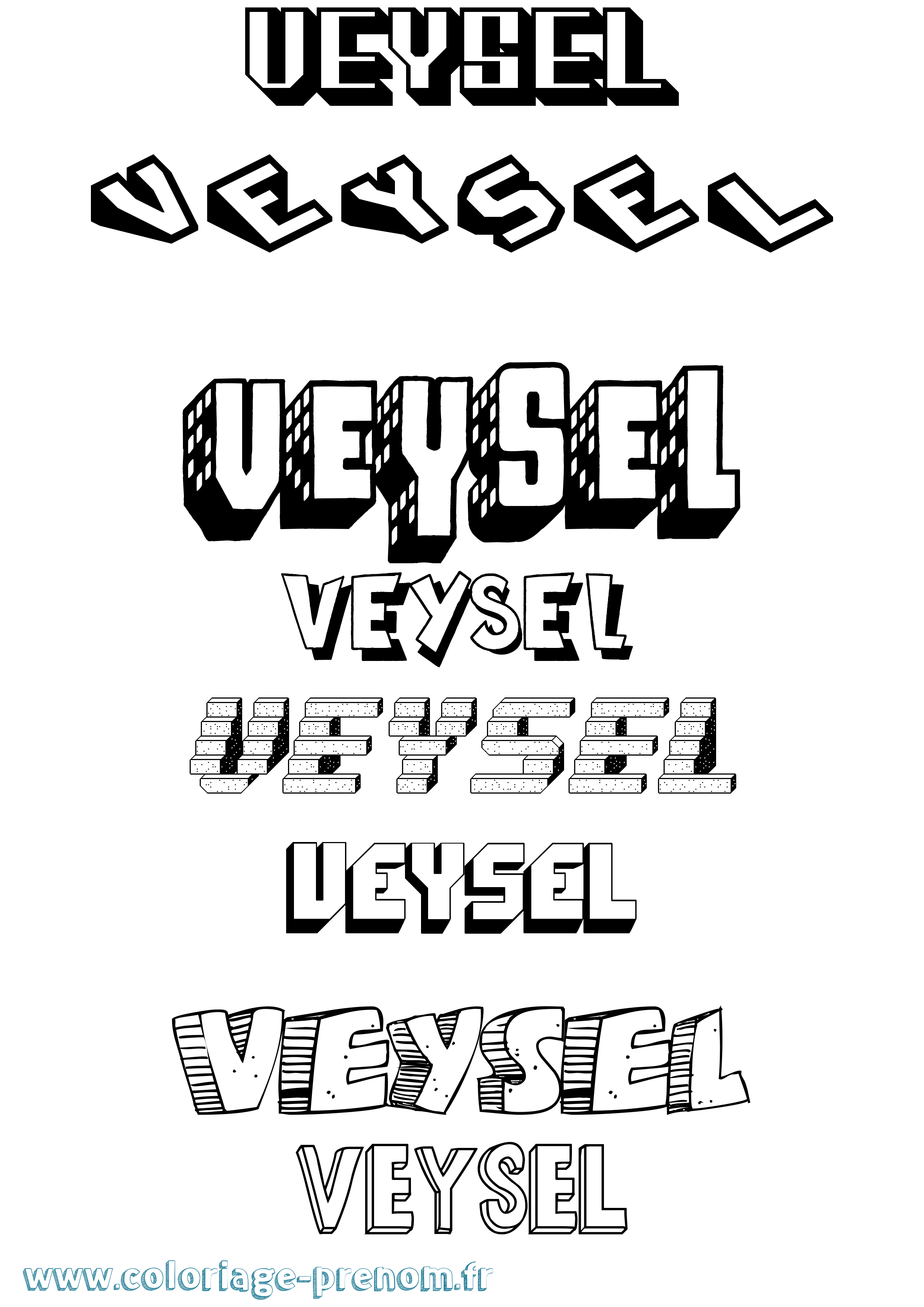 Coloriage Veysel Effet 3D Coloriage prénom Veysel Effet 3D