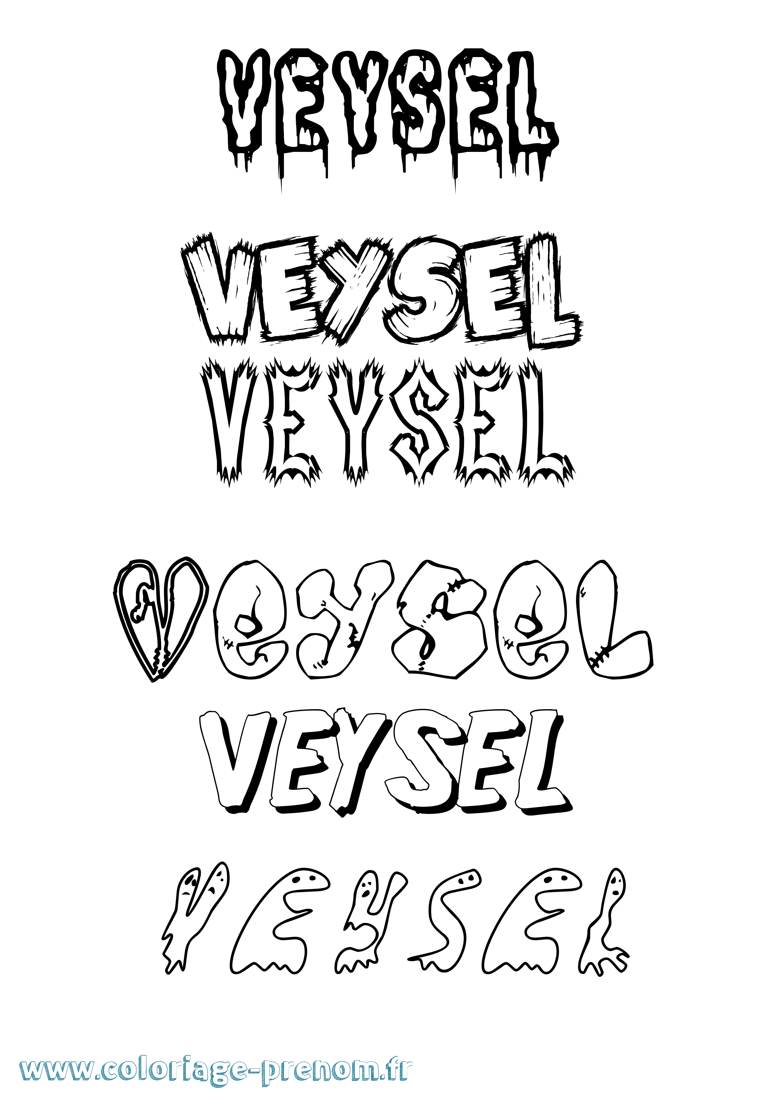 Coloriage Veysel Frisson Coloriage prénom Veysel Frisson