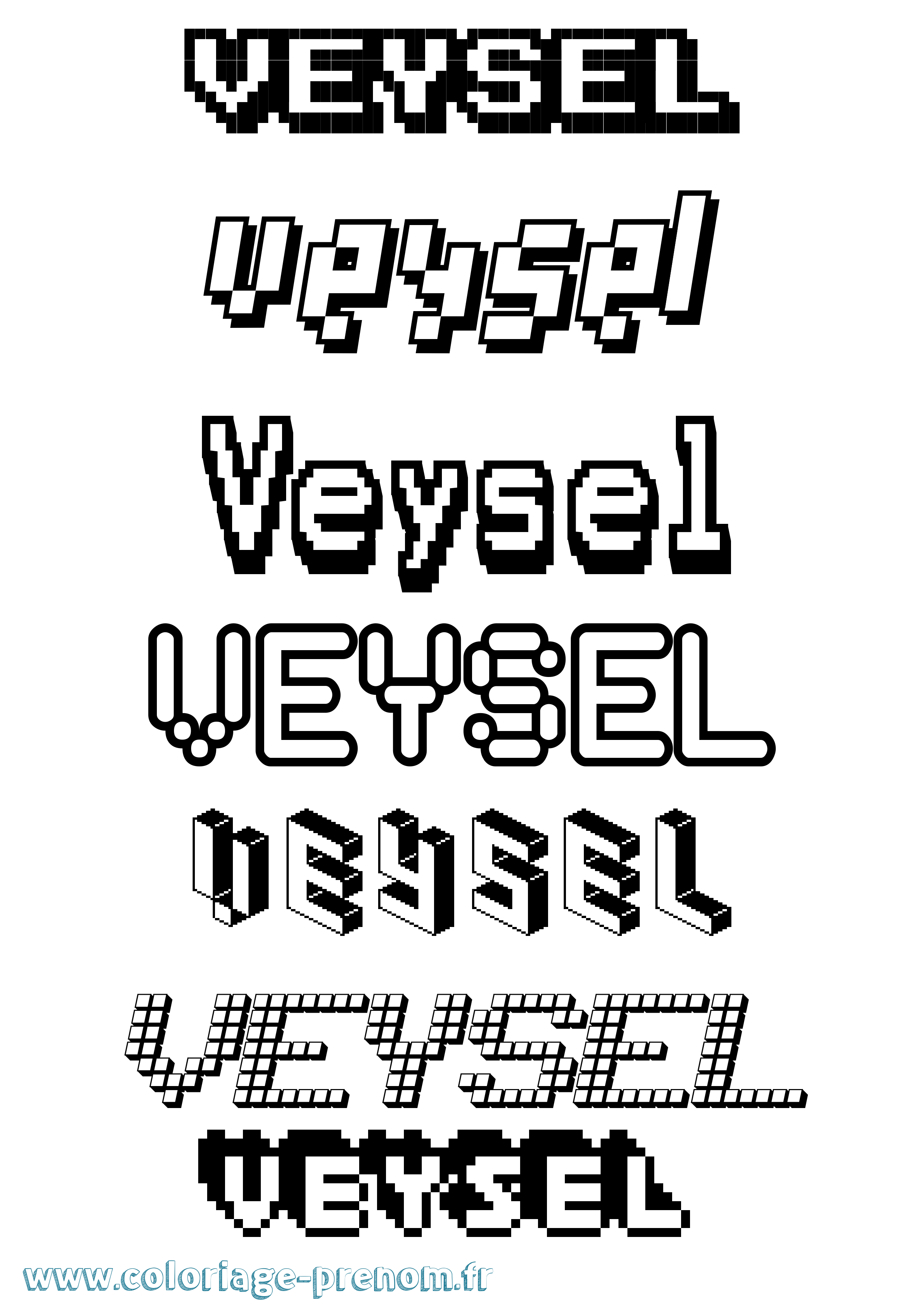Coloriage Veysel Pixel Coloriage prénom Veysel Pixel